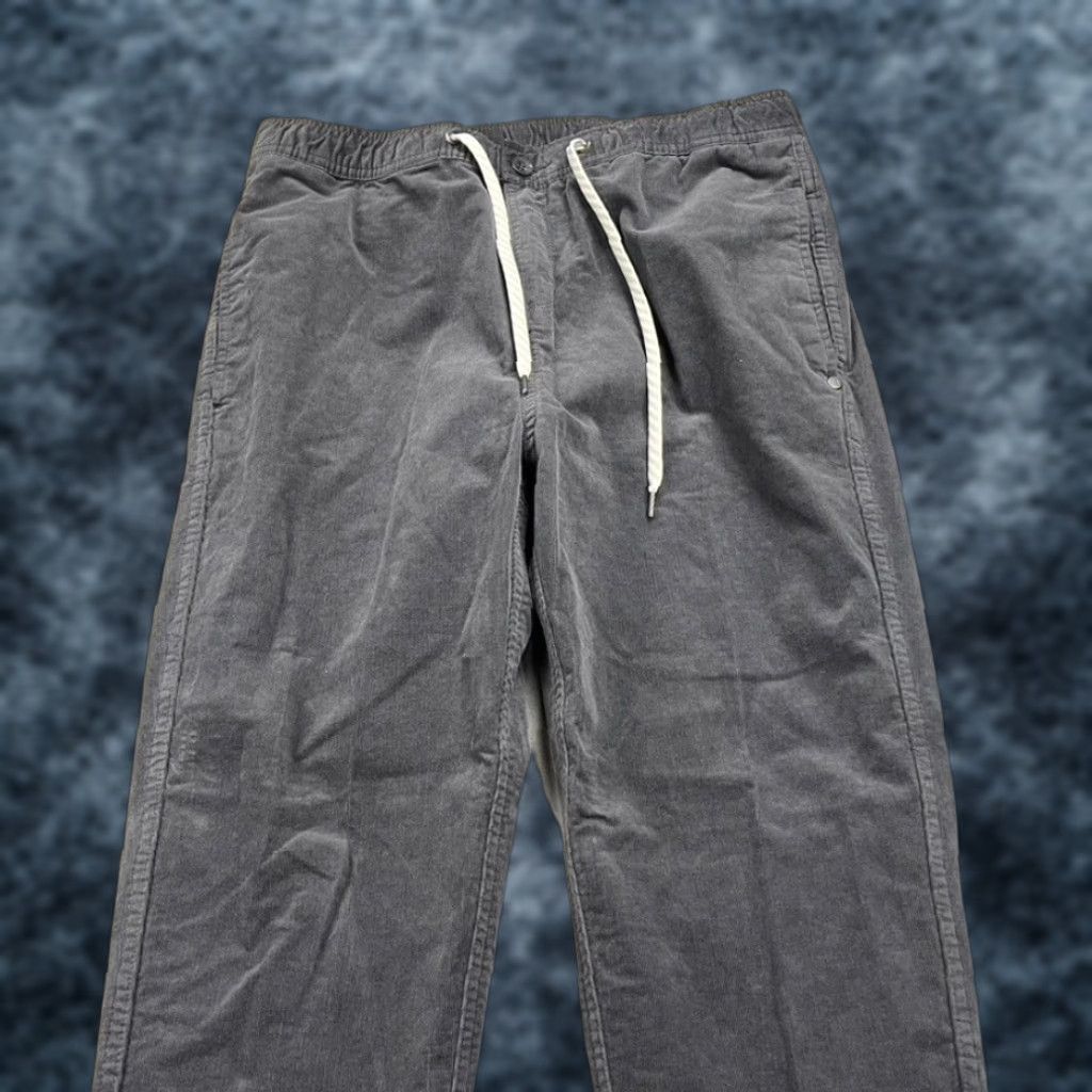Vuori Vuori Pants Mens Large Gray Optimist Corduroy Cotton Blend Drawstring Hike V440 Size US 33 - 1 Thumbnail