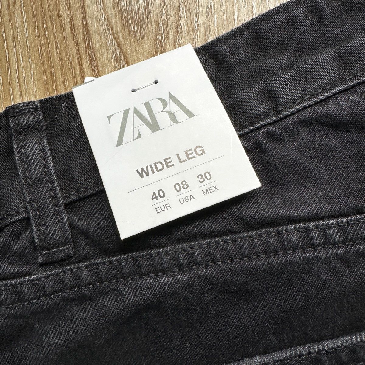 Zara ZARA High-Rise Wide-Leg Jeans in Washed Black Size 30" / US 8 / IT 44 - 4 Thumbnail