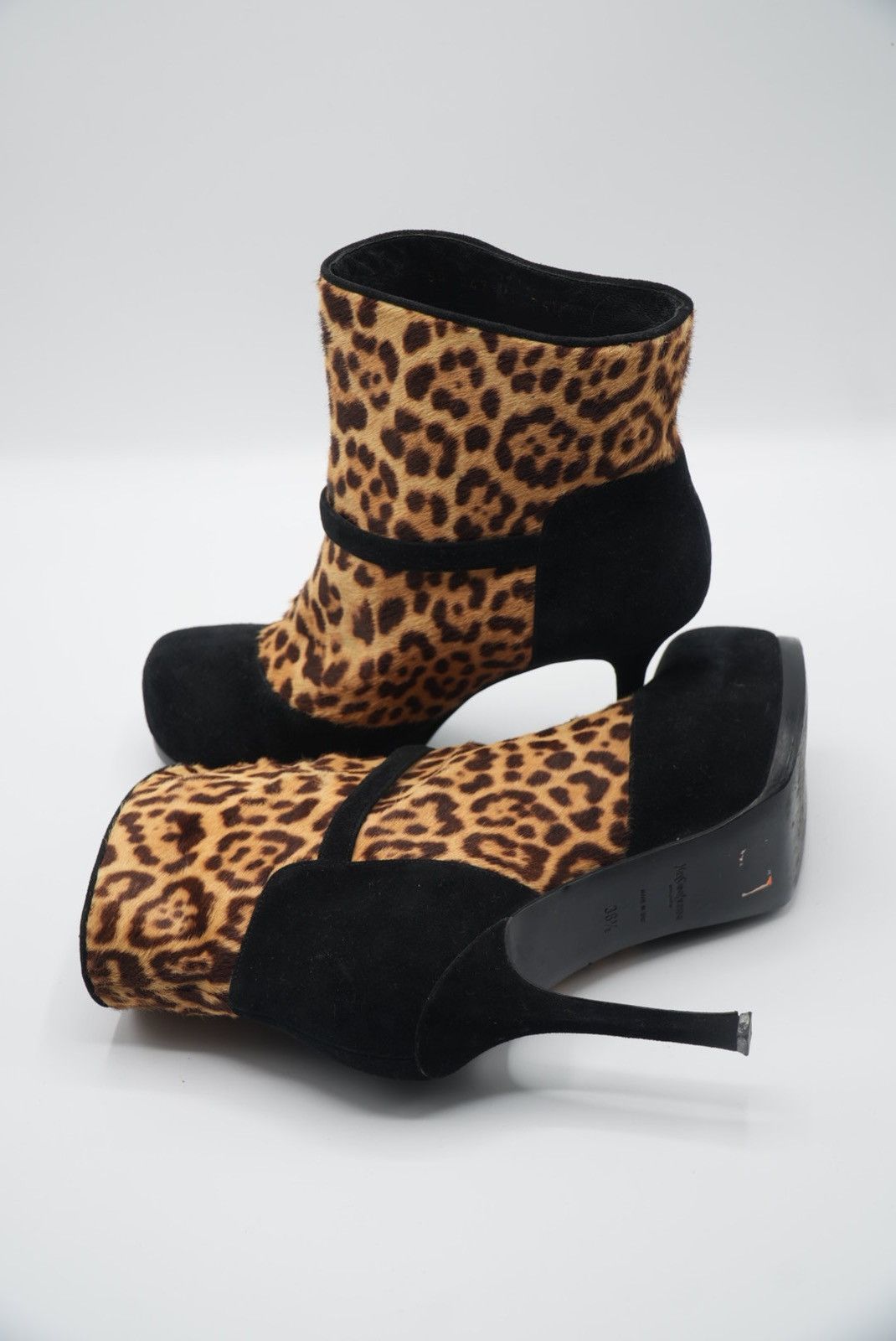 Saint Laurent Paris Yves Saint Laurent Stiletto-Heeled Leopard Boots Size US 6.5 / IT 36.5 - 5 Thumbnail