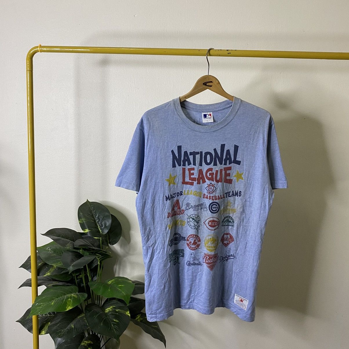 Vintage Y2K National League MLB All Teams Baseball T Shirt Size US L / EU 52-54 / 3 - 1 Thumbnail