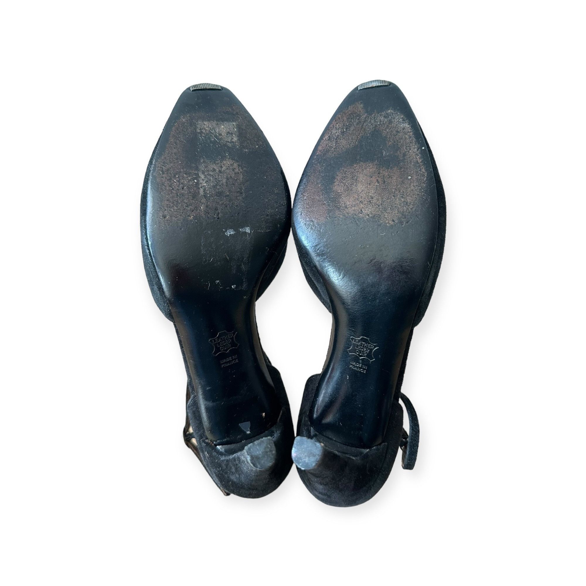 Charles Jourdan Vintage Charles Jourdan Black Suede Ankle Strap Pumps, 8.5 Size US 8.5 / IT 38.5 - 7 Thumbnail