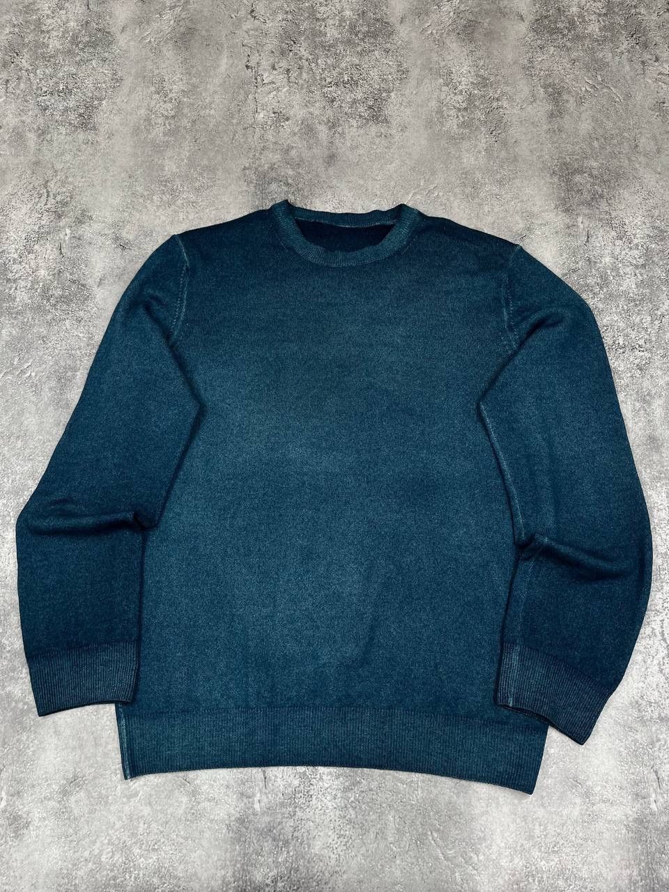 Vintage Vintage Men Cashmere Knit Sweater Crew Neck Teal Navy Size L Size US L / EU 52-54 / 3 - 1 Thumbnail
