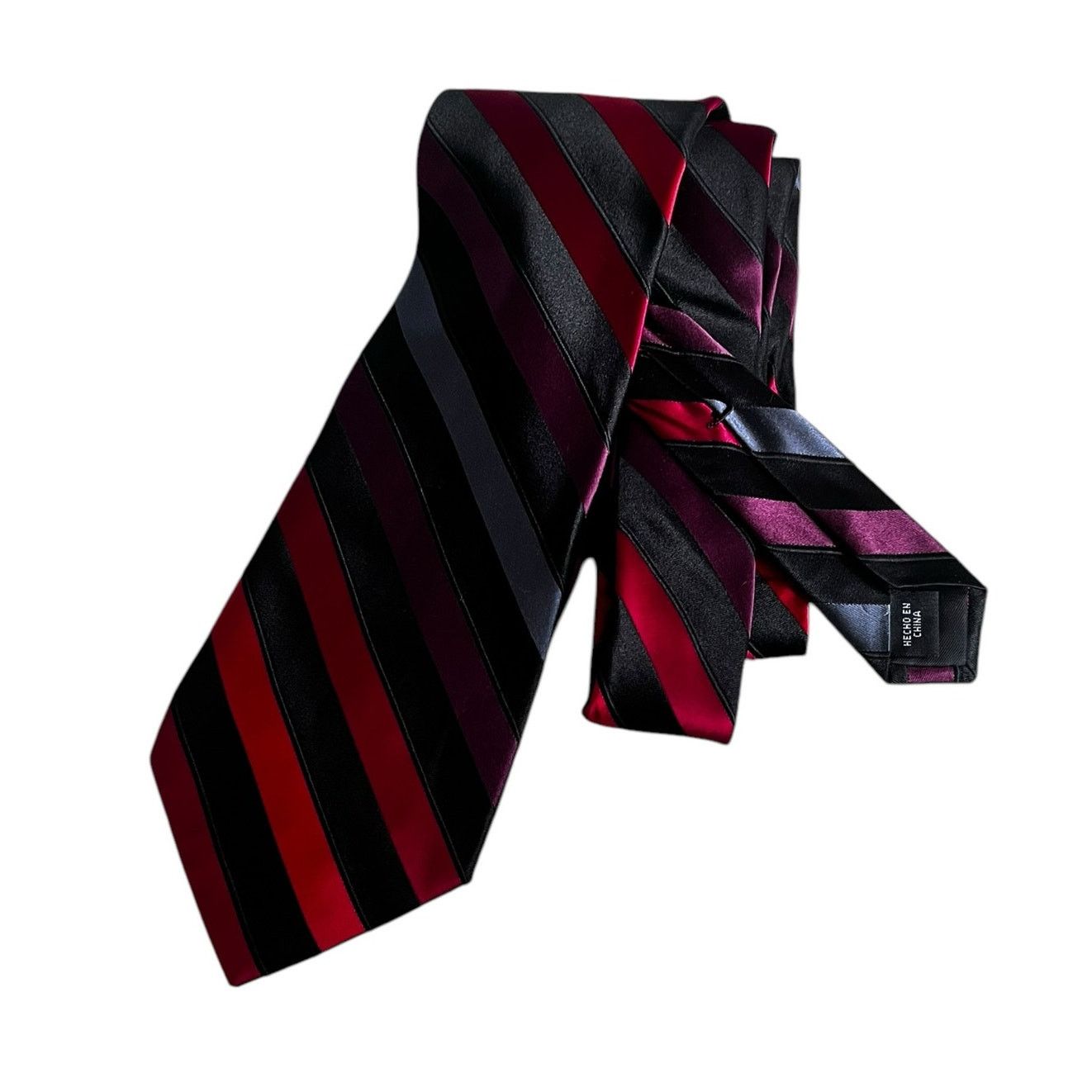 Kenneth Cole Kenneth Cole Reaction men’s 100% Silk Black Red Stripes Tie Size ONE SIZE - 1 Thumbnail