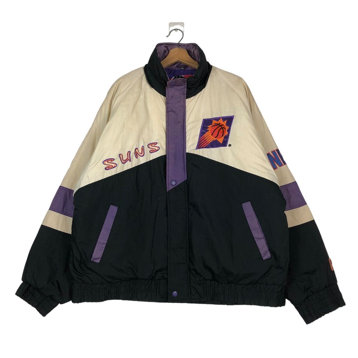 NBA 🔥VINTAGE PHOENIX SUNS STARTER BOMBER JACKET BIG LOGO Size US L / EU 52-54 / 3 - 3 Thumbnail