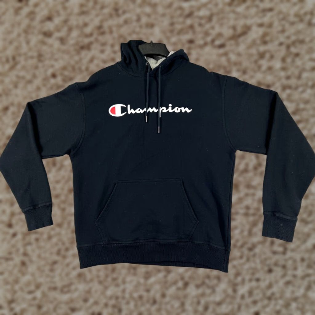 Champion Champion Hoodie Adult Large Black Pockets Logo Regular Men Men's Pullover Sweatshirt Size US L / EU 52-54 / 3 - 1 Thumbnail