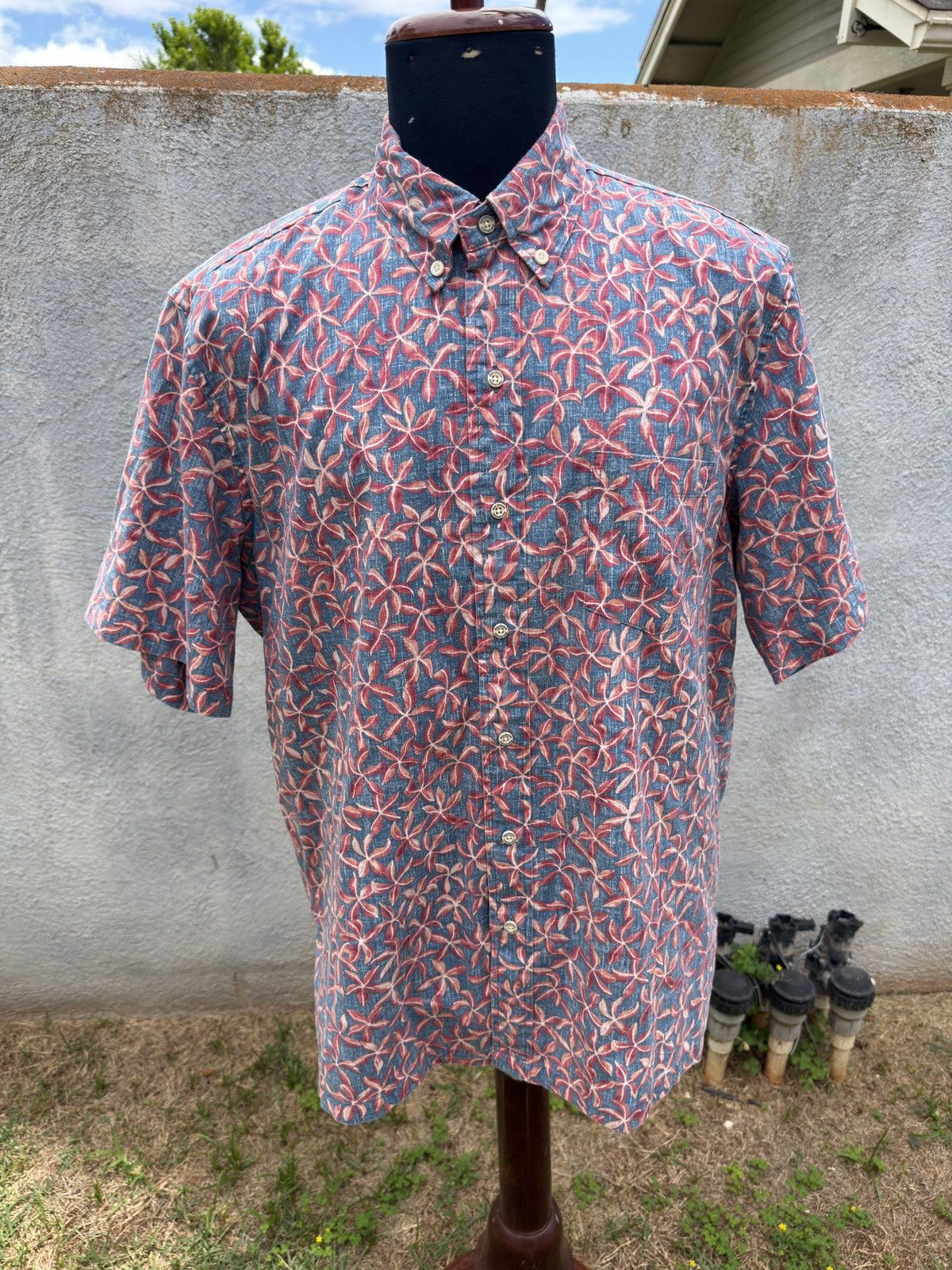 Reyn Spooner PreOwned Reyn Spooner Red/Blue Hawaiian Print Classic Men L Size US L / EU 52-54 / 3 - 1 Thumbnail