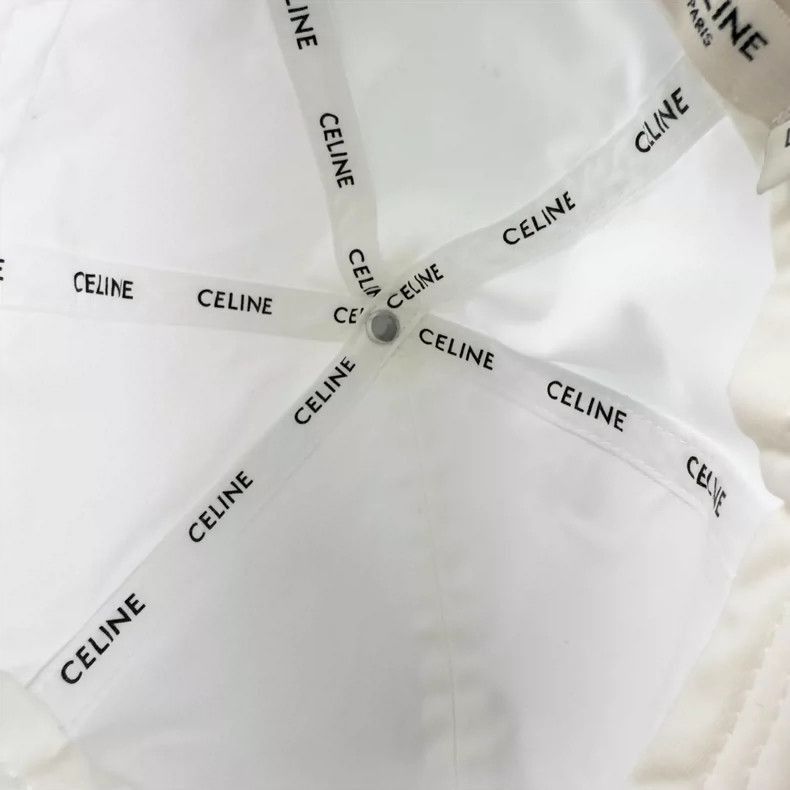 Celine Celine White Embroidered Baseball Cap Size ONE SIZE - 4 Thumbnail