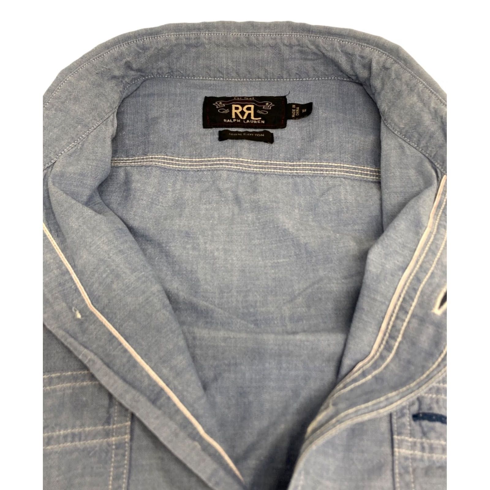 Ralph Lauren RRL Ralph Lauren Shirt Indigo Size M Cotton Men's Long Sleeve Size US M / EU 48-50 / 2 - 2 Thumbnail