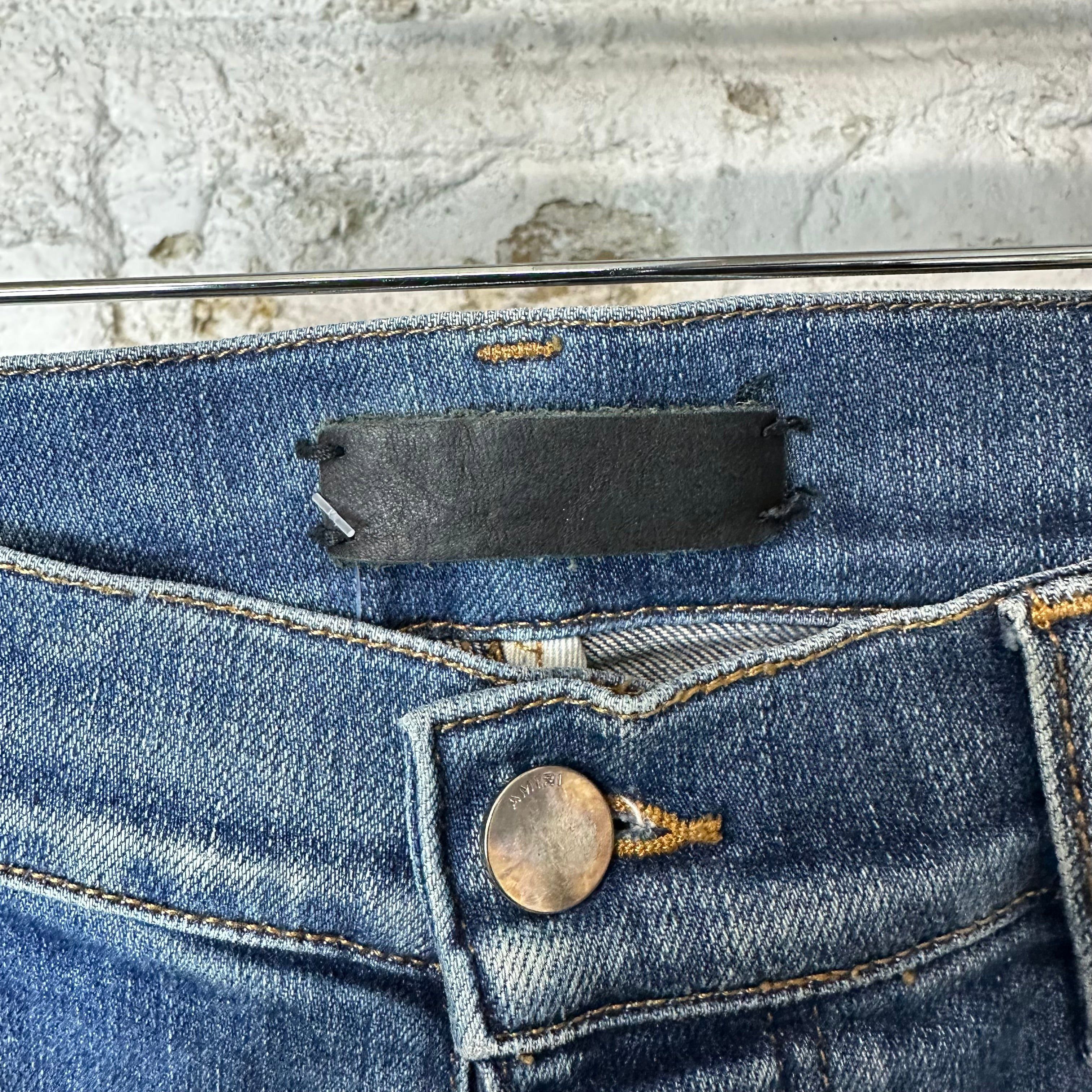 Amiri Amiri Knee Hole Dark Blue Denim Jeans Sz 34 Size US 34 / EU 50 - 3 Thumbnail