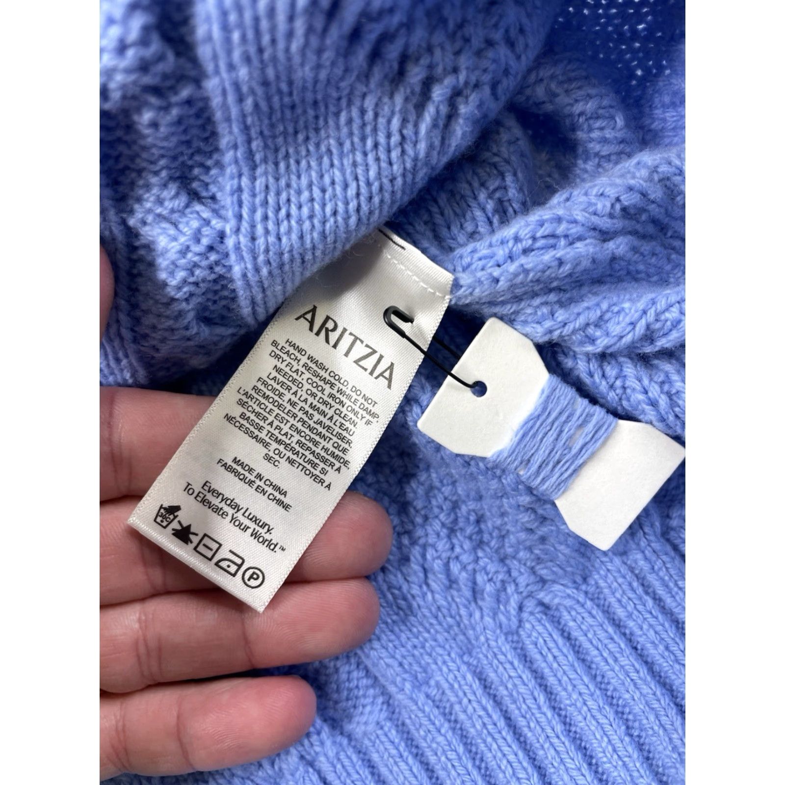 Vintage Aritzia Sunday Best Fisherman’s Cable Knit Sweater Blue L Women Pullover Knit Size L / US 10 / IT 46 - 4 Thumbnail