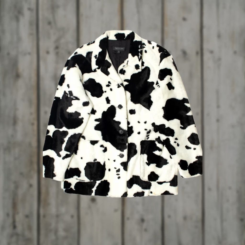 Vintage VINTAGE Karen Kane Chore Coat Shirt X-Small White Black Button Jacket Size US XL / EU 56 / 4 - 1 Thumbnail