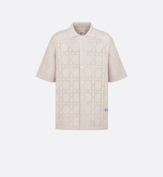 Dior o1w1db10625 Cannage Short-Sleeved Shirt in Beige Size US L / EU 52-54 / 3 - 1 Thumbnail