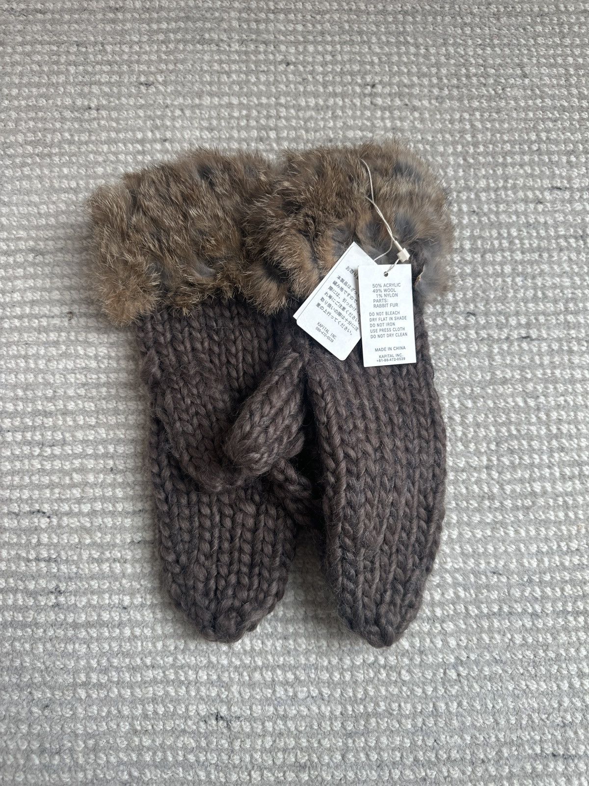 Kapital Kapital wool rabbit fur mittens Size ONE SIZE - 7 Thumbnail
