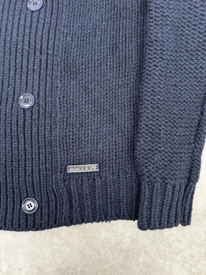 Diesel 2000s Diesel Navy Wool Buttoned Officer Hooded Sweater Size US M / EU 48-50 / 2 - 8 Thumbnail