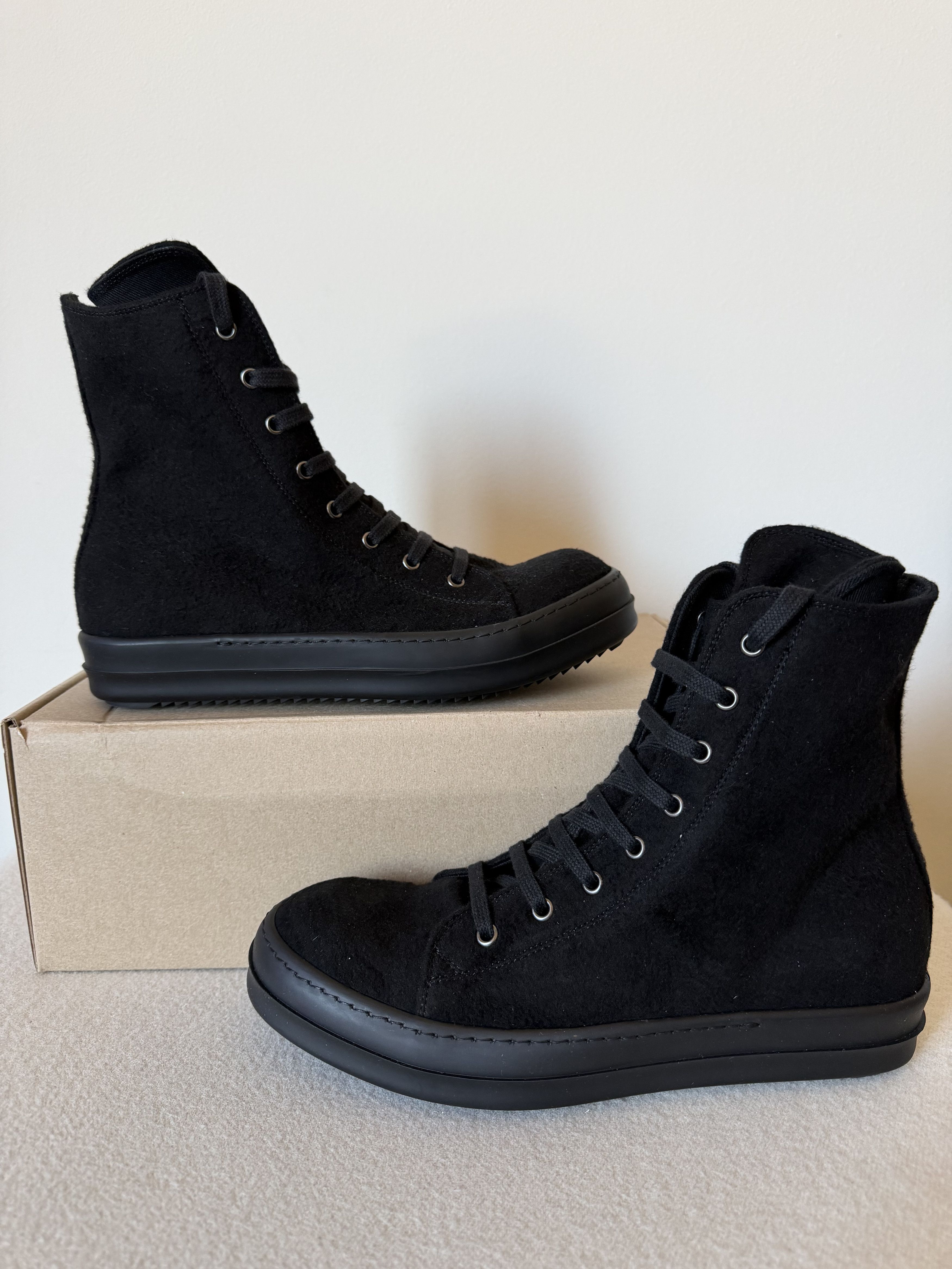 Rick Owens Drkshdw Rick Owens DRKSHDW Vegan Ramones in Brushed Black Size US 8 / EU 41 - 2 Thumbnail