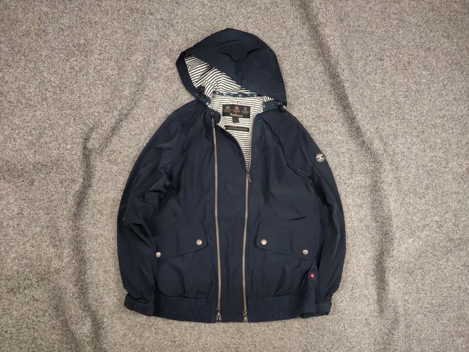Barbour Barbour Pendeen Waterproof Womens Hoodie Zip Blue Jacket Size L / US 10 / IT 46 - 1 Thumbnail