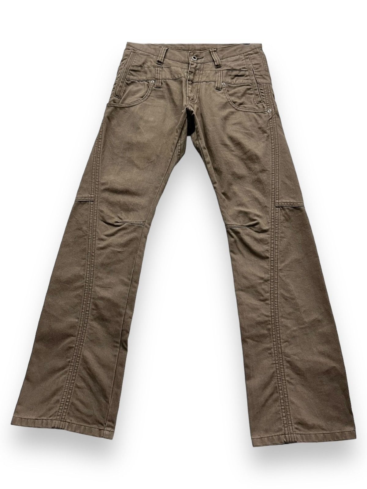 Issey Miyake RARE🔥DE PLUS TETE HOMME Double Waist Sun Faded Brown Flare Size US 28 / EU 44 - 2 Thumbnail