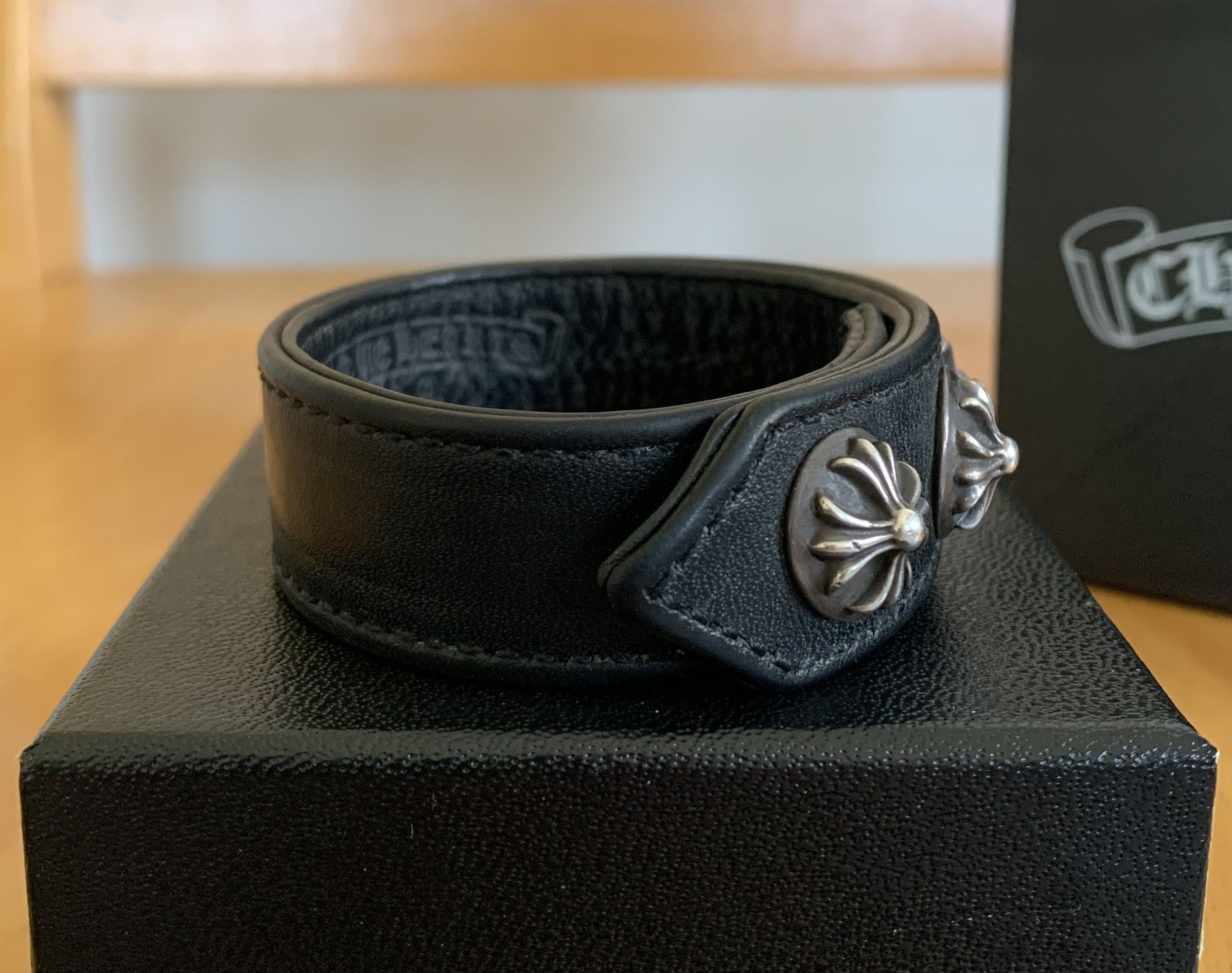 Chrome Hearts Chrome Hearts Adjustable Leather Silver Snap Bracelet Size ONE SIZE - 3 Thumbnail