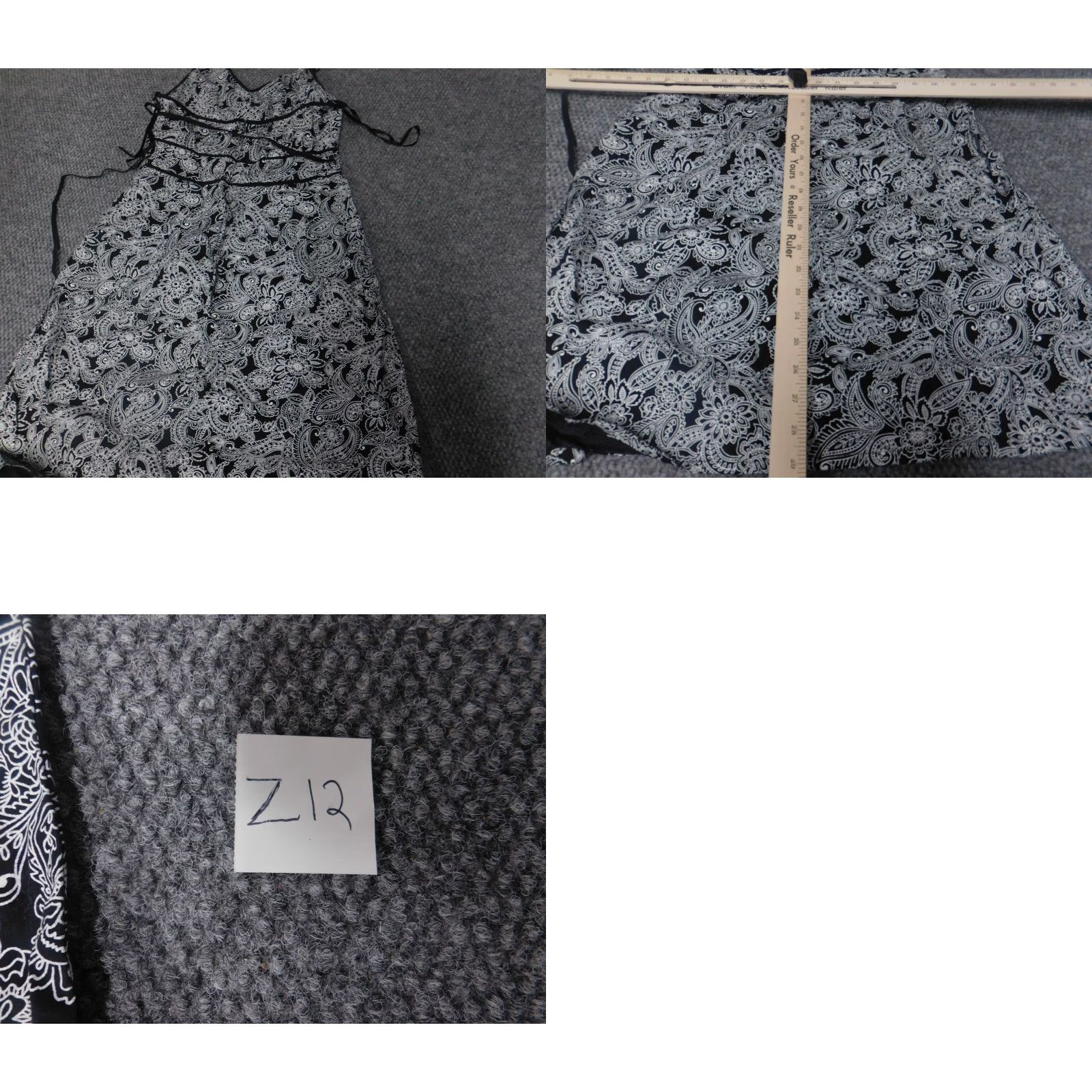Vintage Componix Womens Dress Midi Black Floral A-Line Knit Polyester Pockets Sleeveless Raglan Short Sleeves Crew Neck Casual 10 Size L / US 10 / IT 46 - 8 Thumbnail
