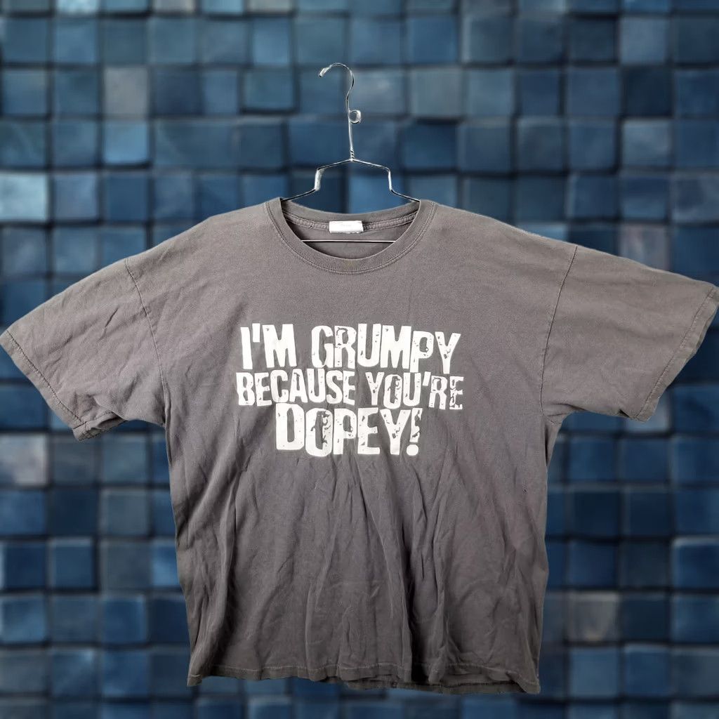 Disney Disney Men's Shirt Large I'm Grumpy Dopey Funny Tee Gray Top Size US L / EU 52-54 / 3 - 1 Thumbnail