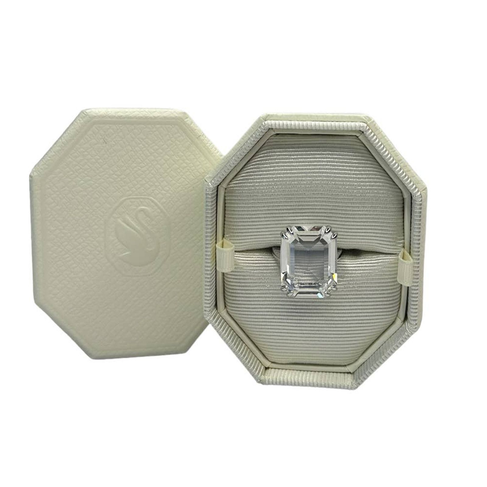 image of Swarovski Mesmera Cocktail Ring Octagon Cut 5 in Silver, Women's