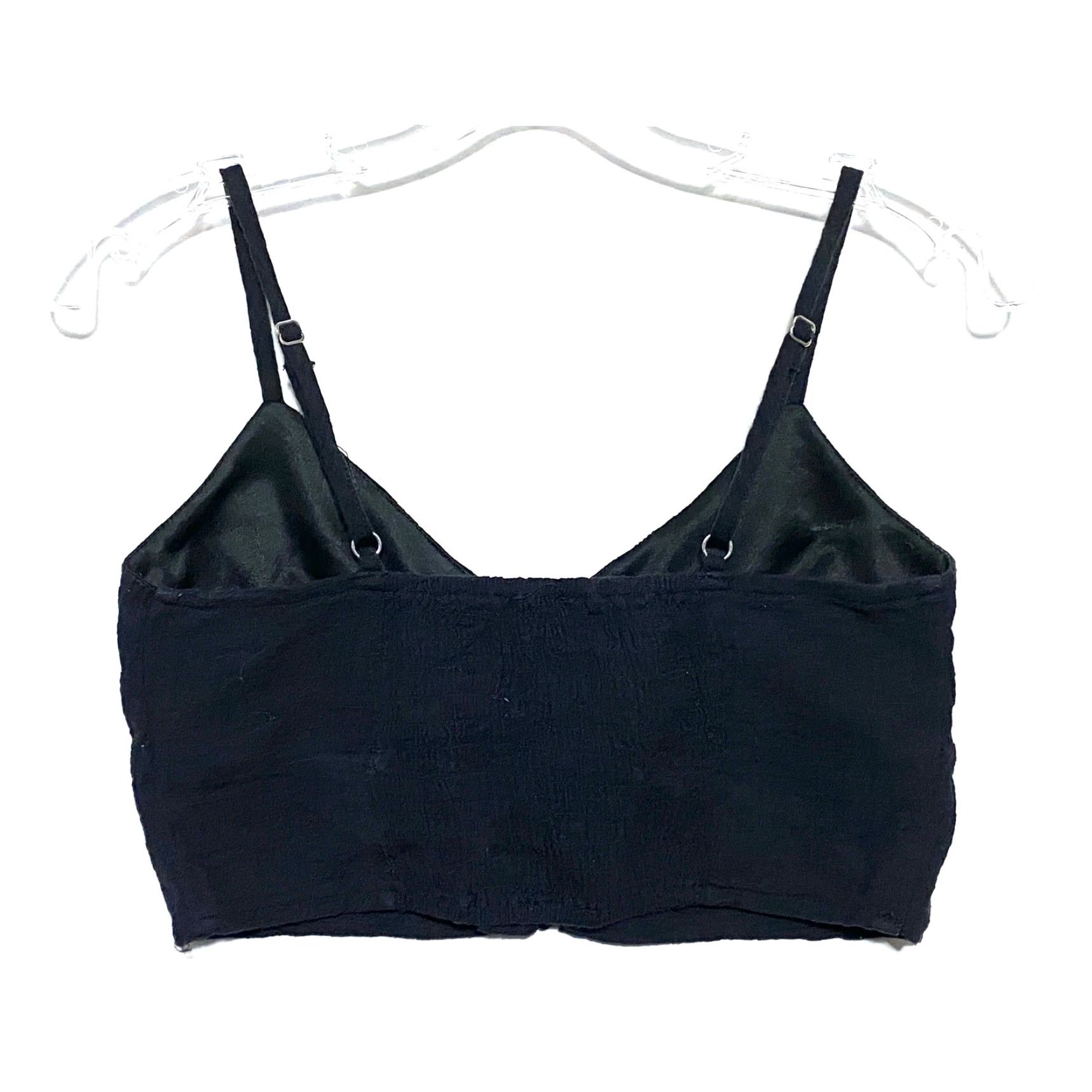 Forever 21 FOREVER 21 Black Cami Crop Top S Button Front Smocked Whimsigoth Festival Grunge Boho Shirt Womens S Size S / US 4 / IT 40 - 3 Thumbnail