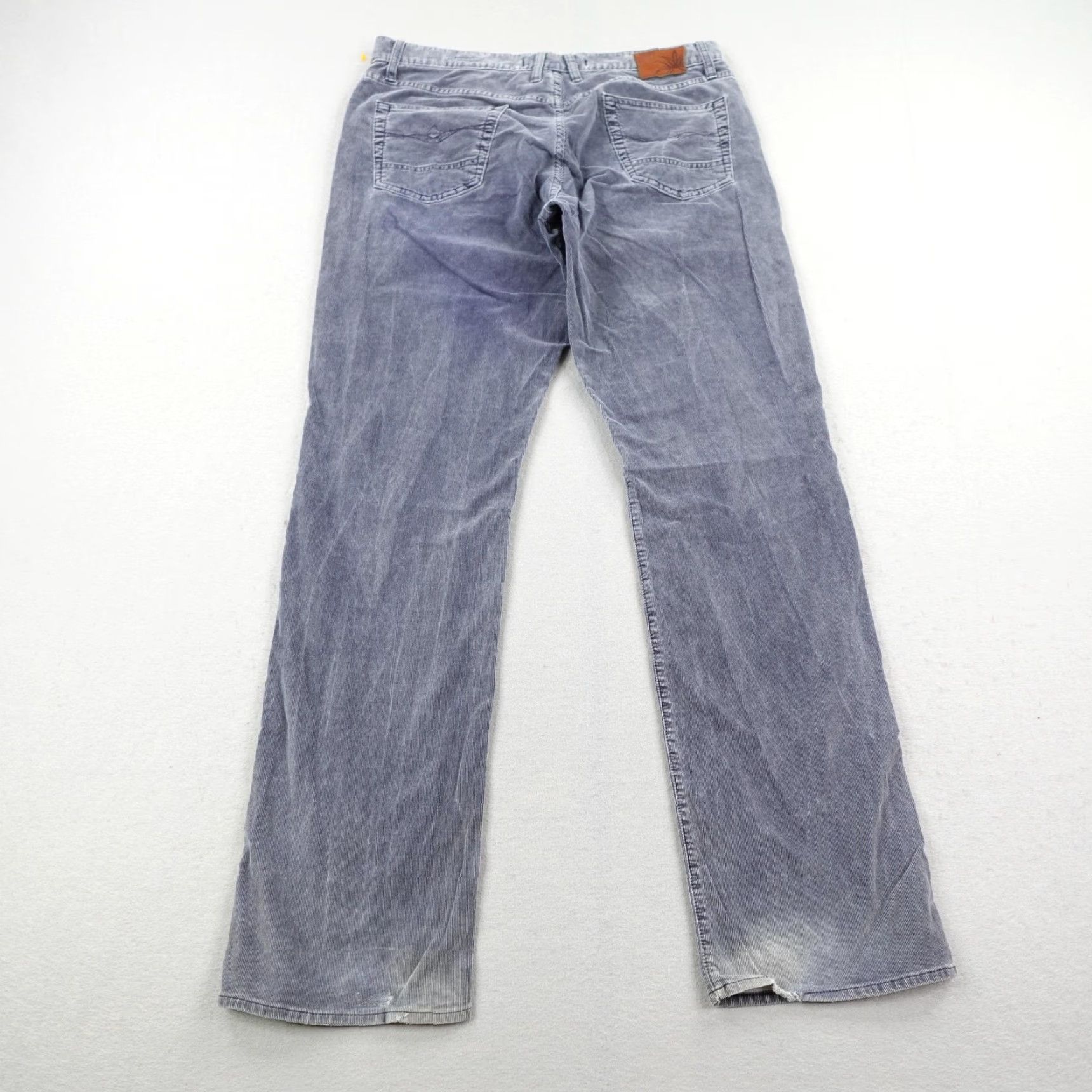 Vintage Agave Waterman Corduroy Pants Mens 38 Blue Relaxed Straight USA Made Chino 38x35 Front Zip Pocket Leather Logo Mens Size US 38 / EU 54 - 4 Thumbnail