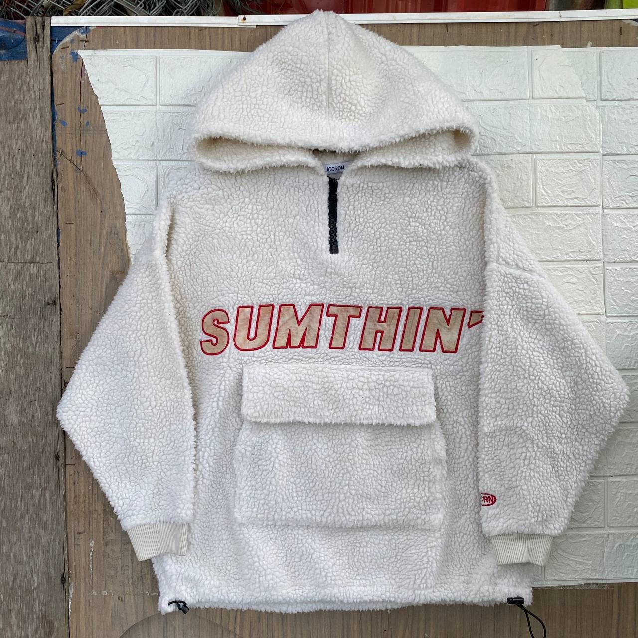 Japanese Brand × Vintage Vintage Japan Sumthin' Sherpa Baggy Half Zipper Hoodie Size US M / EU 48-50 / 2 - 1 Thumbnail