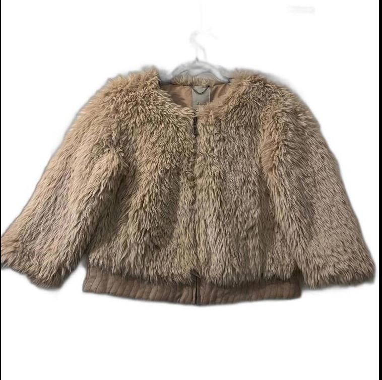 Designer Elevenses Anthropologie Pink Faux Fur Bomber Jacket SZ SM Size S / US 4 / IT 40 - 1 Thumbnail