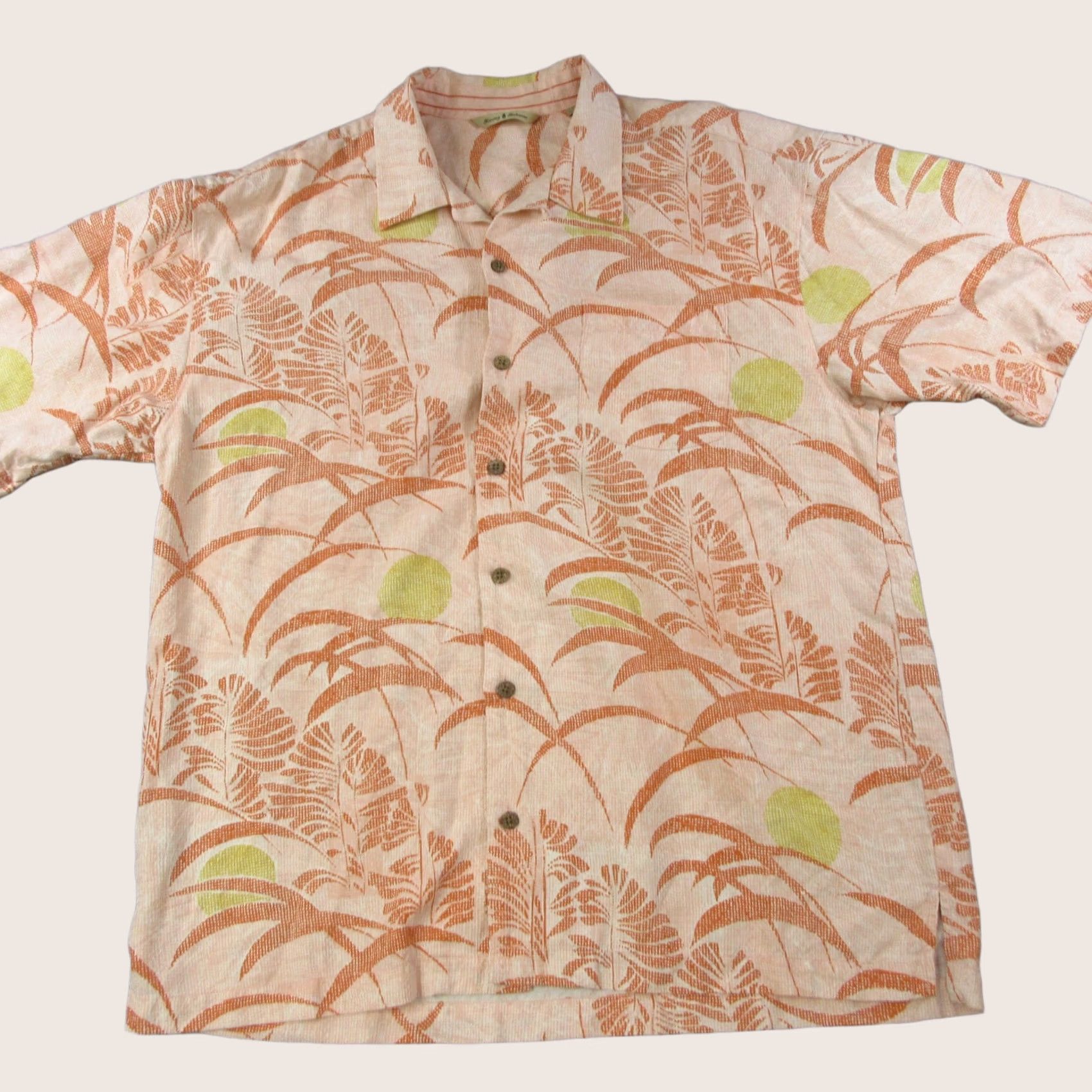Tommy Bahama VINTAGE Tommy Bahama Silk Hawaiian Shirt Mens XL Pink Orange Tropical Camp Shirt Size US XL / EU 56 / 4 - 1 Thumbnail