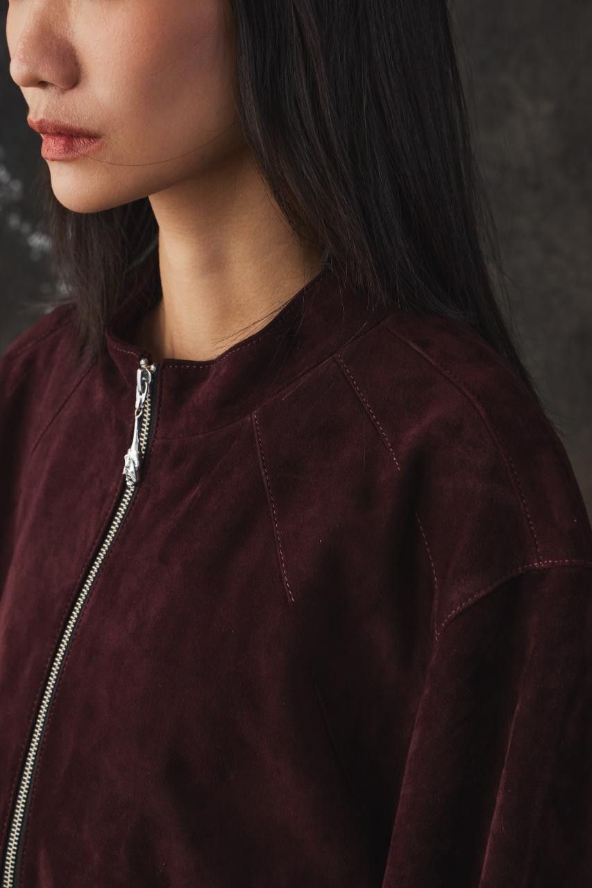 ROCKSTEADY ROCKSTEADY Burgundy Suede Zip-Up Jacket Size US M / EU 48-50 / 2 - 6 Thumbnail