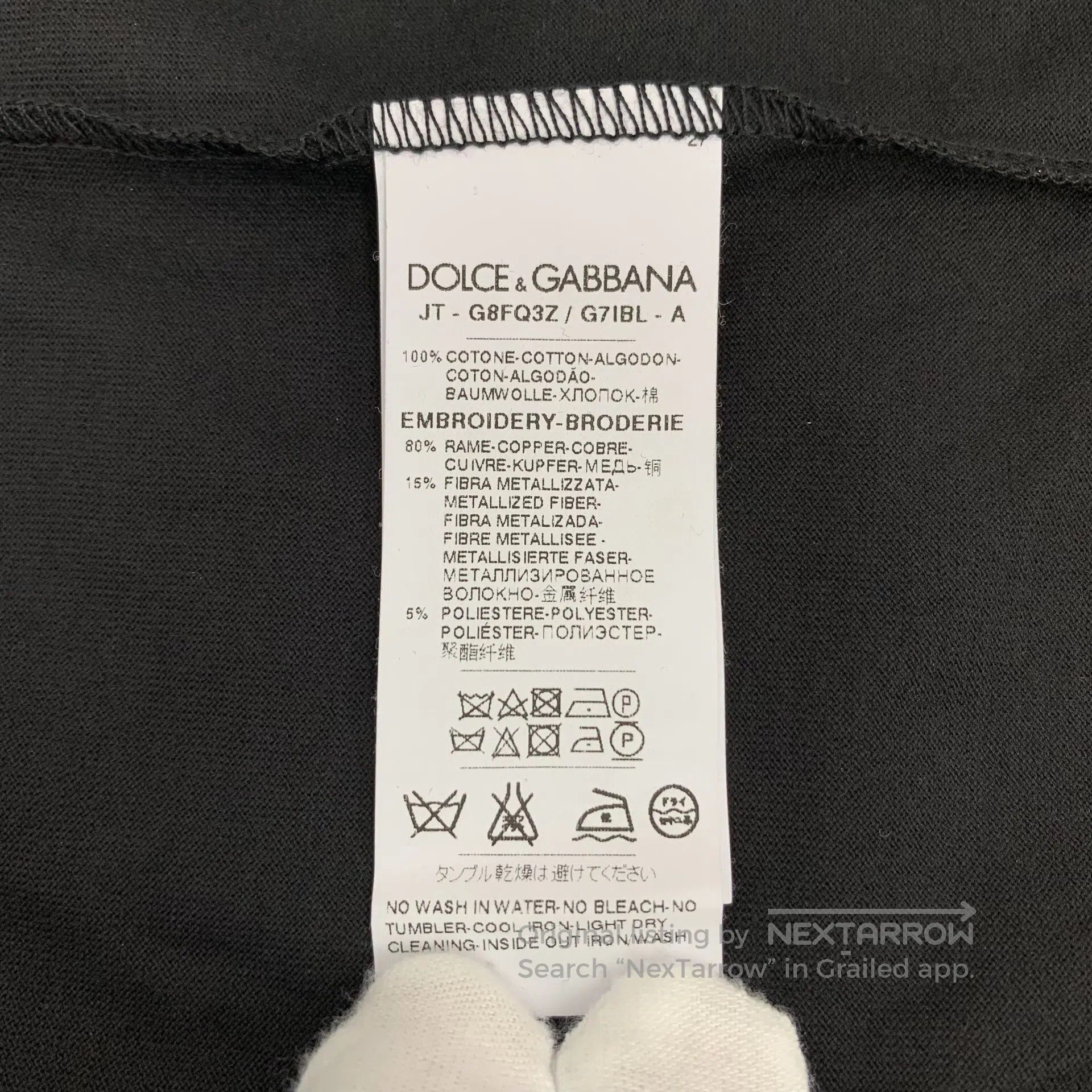 Dolce & Gabbana Dolce Gabbana Black cotton round neck long-sleeved T-shirt Size US L / EU 52-54 / 3 - 8 Thumbnail