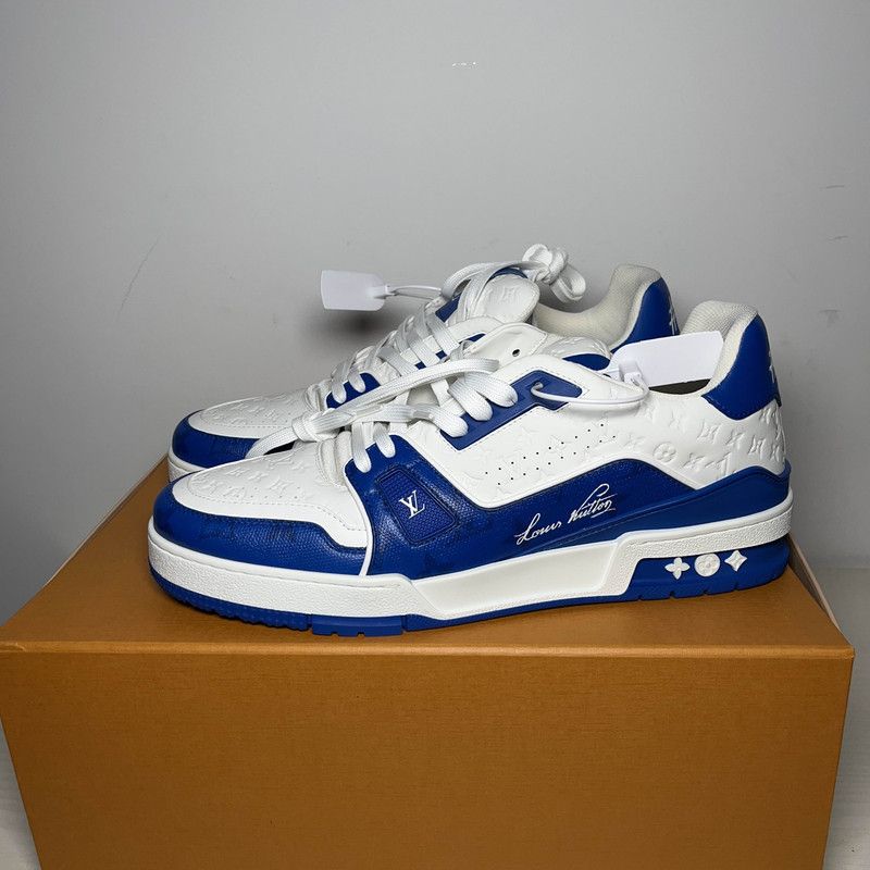 Louis Vuitton Louis Vuitton Blue and White Trainer Sneakers 0079 Size US 8.5 / EU 41-42 - 1 Thumbnail