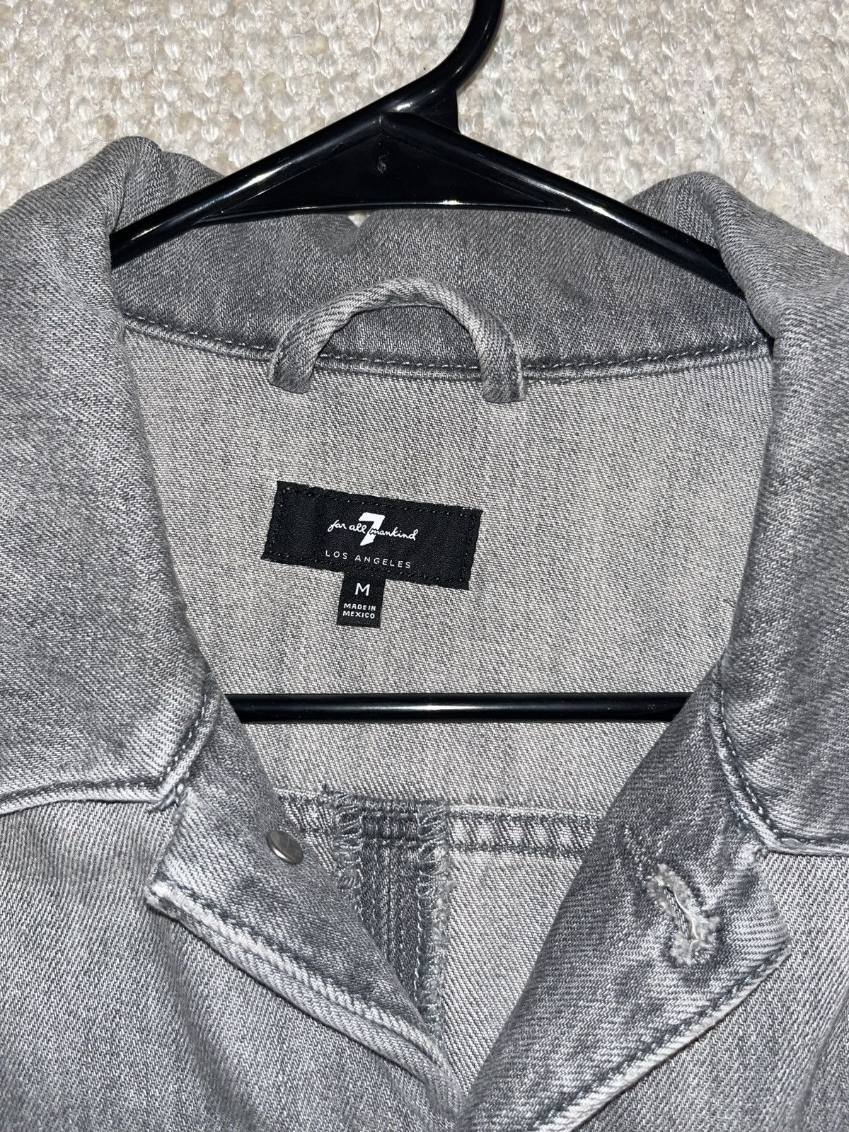 7 For All Mankind Mojo Patch Pocket Trucker Jacket in Dharma Gray (Medium) Size US M / EU 48-50 / 2 - 5 Thumbnail