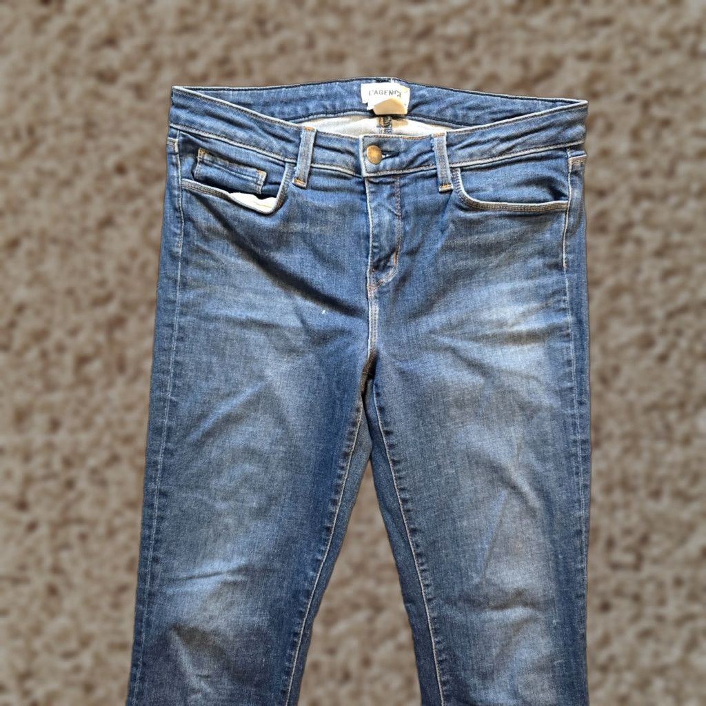 L'AGENCE L'AGENCE Jeans Women Size 27 Blue Denim Stretch Ankle Zip Mid Rise Capsule Casual Jeans Women Regular 27in 5-Pocket Denim Blue Jeans Size 27" / US 4 / IT 40 - 1 Thumbnail