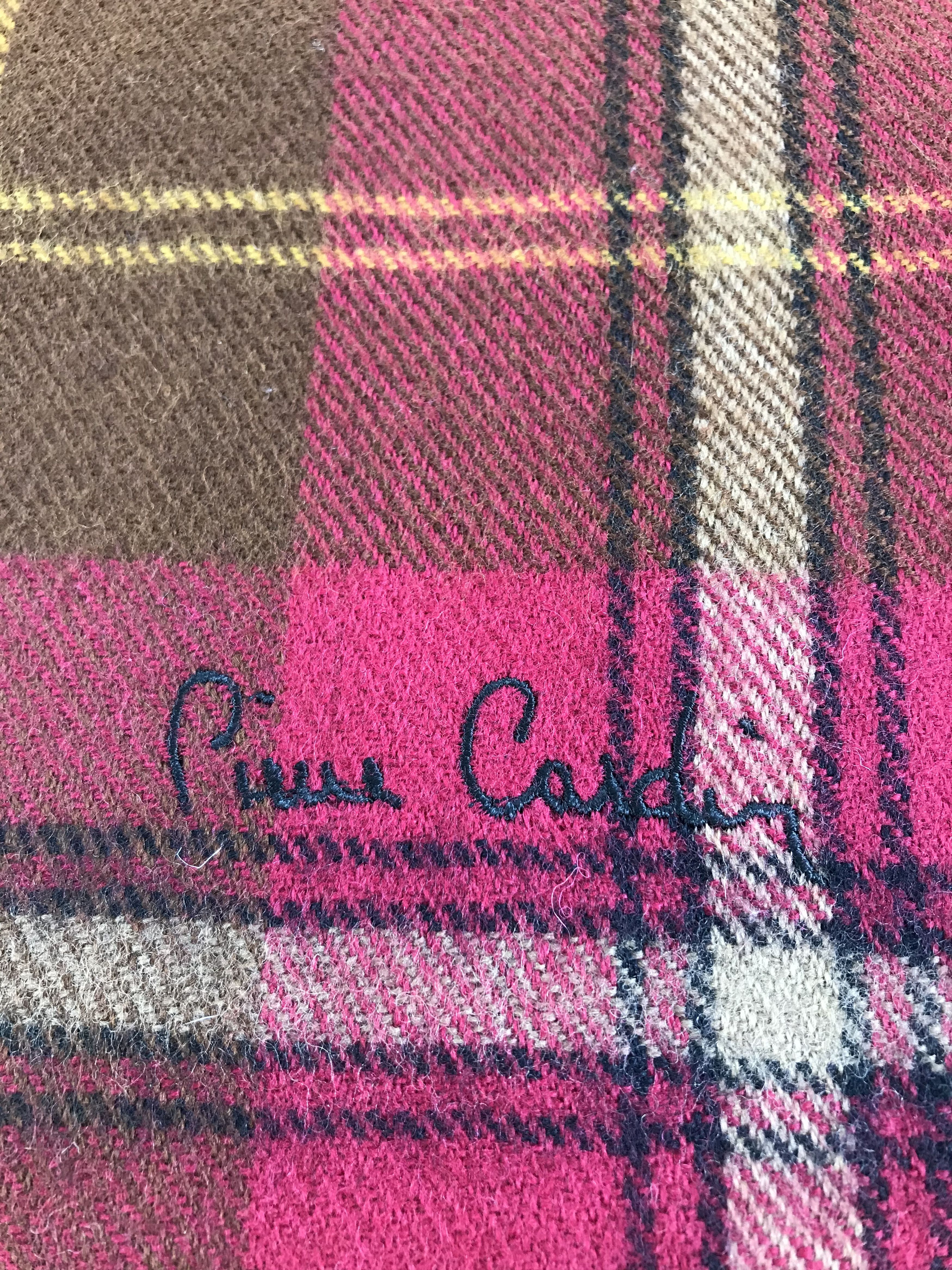 Pierre Cardin Pierre Cardin Tartan Wool Scarf Muffler V166 Size ONE SIZE - 4 Thumbnail
