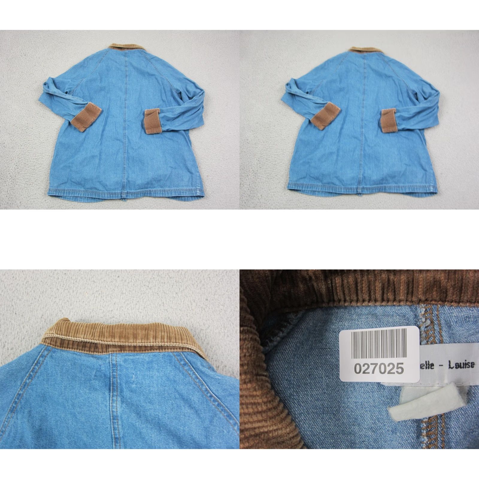 Vintage VINTAGE Michelle Louise Chore Jacket Womens XL Blue Denim Cord Barn Jacket Size XL / US 12-14 / IT 48-50 - 8 Thumbnail