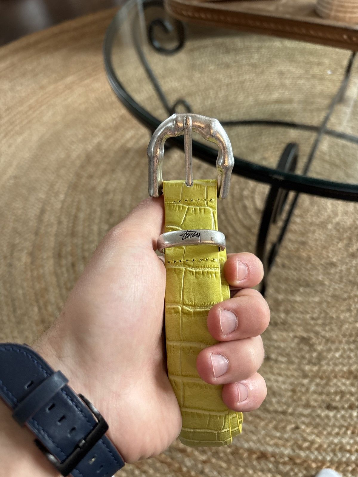 Stussy Stüssy Japan Bamboo Buckle Belt – Citron Crocodile Leather