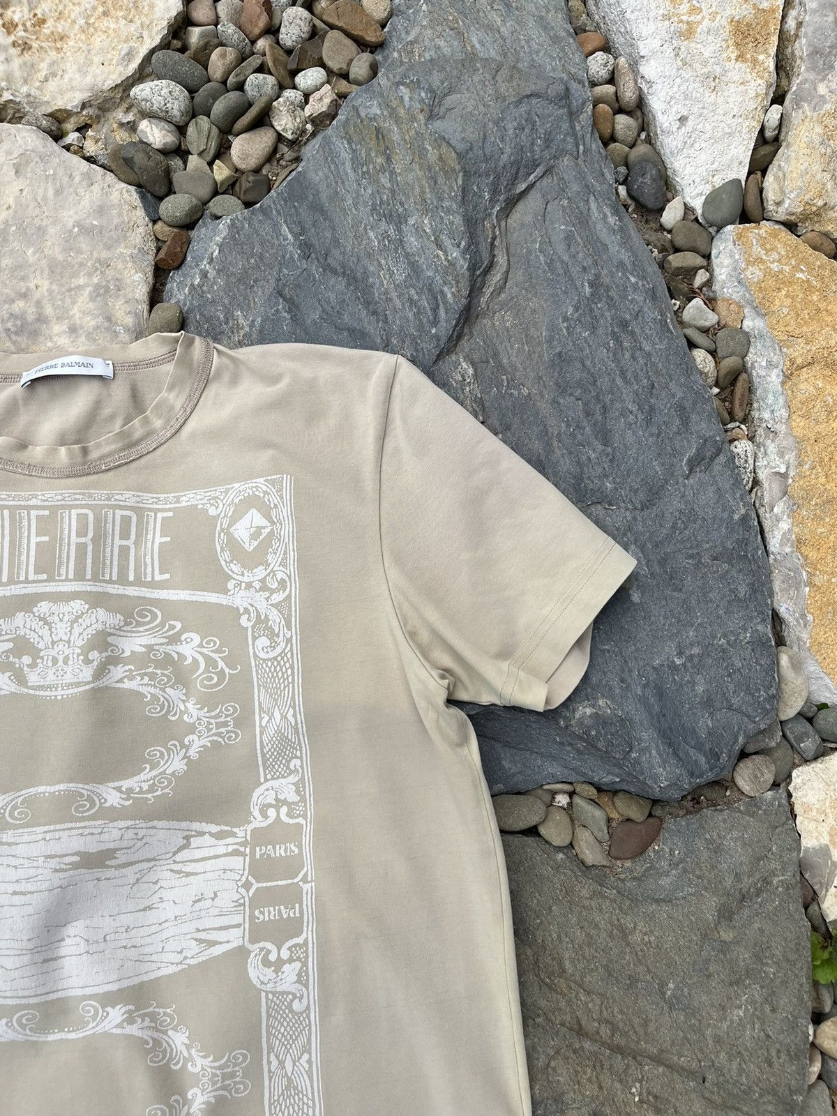 Balmain × Designer × Pierre Balmain Pierre Balmain stretchy t-shirt tee mirror reflection card Size US L / EU 52-54 / 3 - 2 Thumbnail