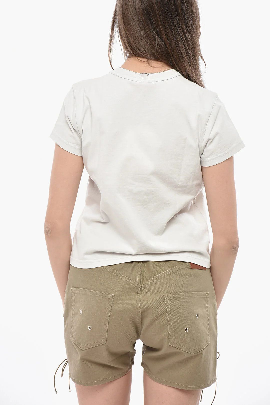 Alexander Wang og1mm0426 Crew-Neck Cotton T-Shirt in White Size XS / US 0-2 / IT 36-38 - 2 Thumbnail