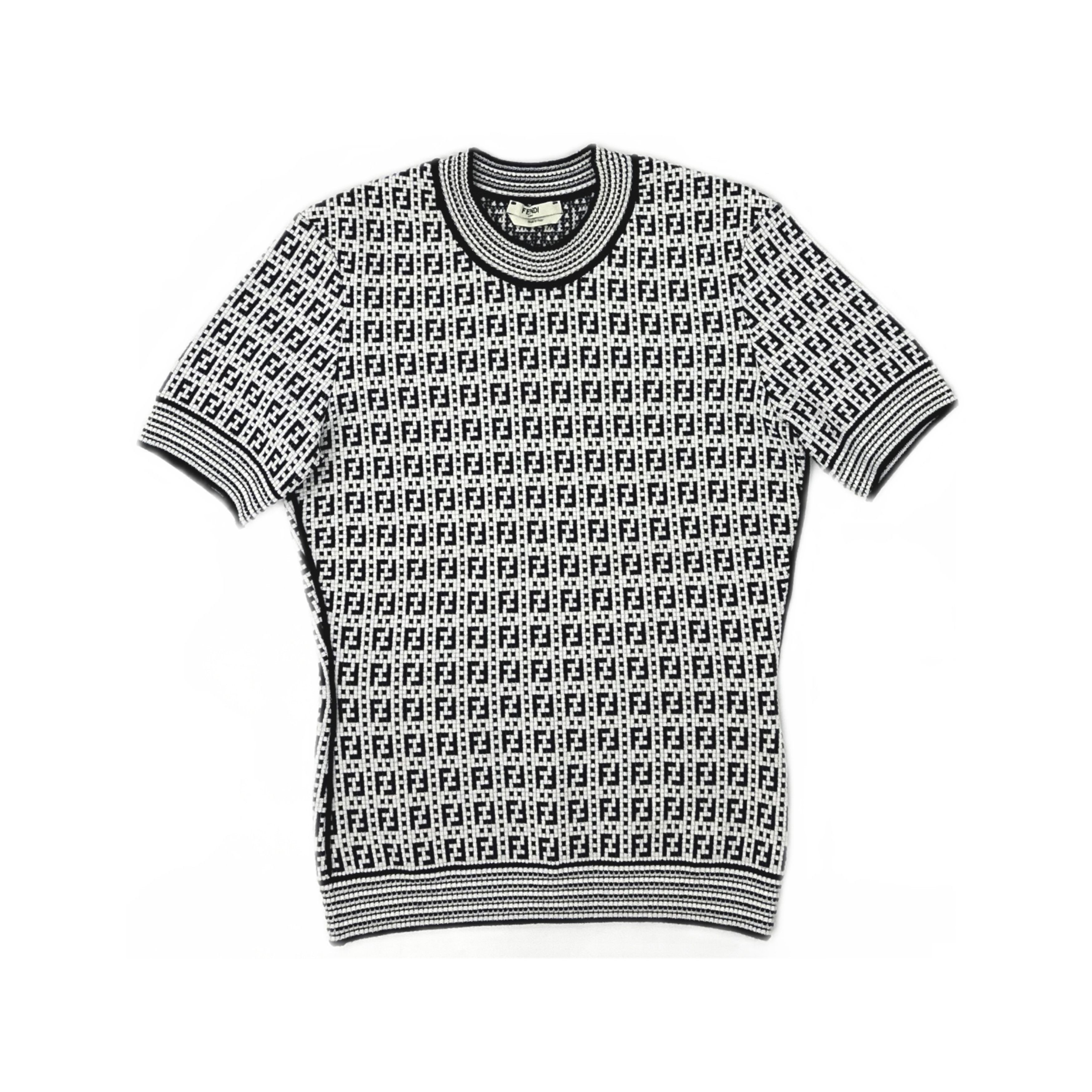 Fendi Fendi FF Logo Knit Short Sleeve Sweater Size IT 38 Size XS / US 0-2 / IT 36-38 - 1 Thumbnail