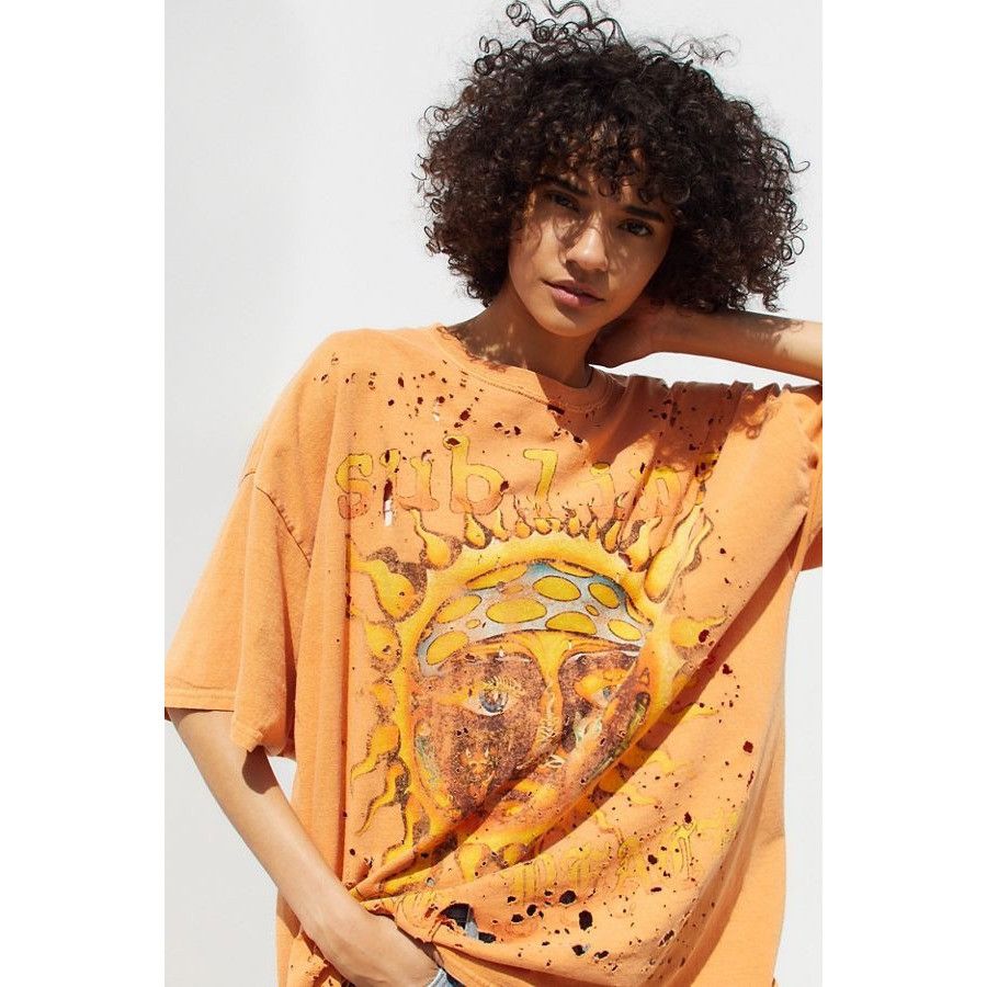 Urban Outfitters NWT URBAN OUTFITTERS SUBLIME ORANGE DESTROYED TEE SZ S/M Size S / US 4 / IT 40 - 2 Thumbnail