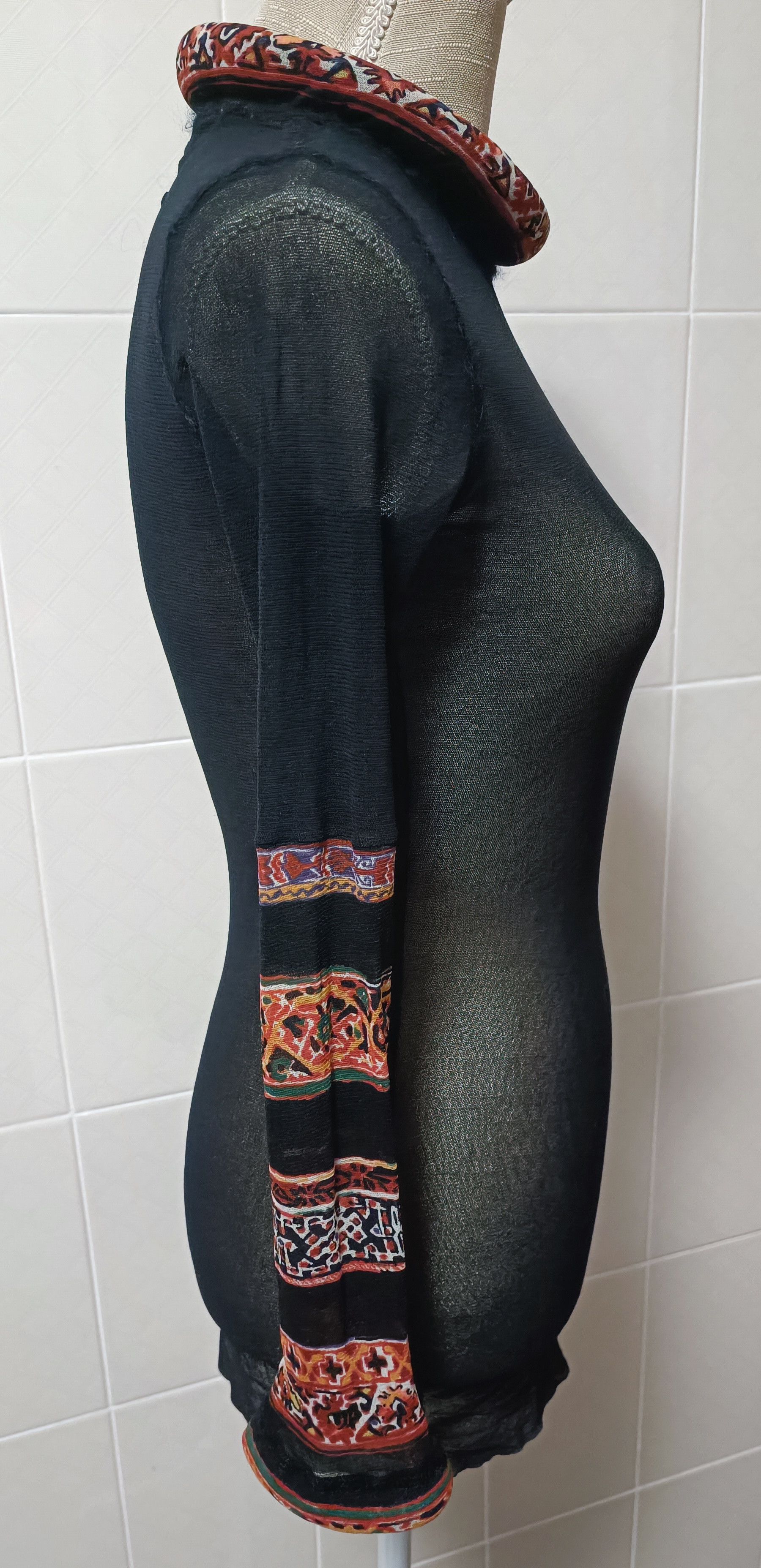Jean Paul Gaultier 1999 _3D neckline and wrist mesh nylon top Size S / US 4 / IT 40 - 22 Thumbnail