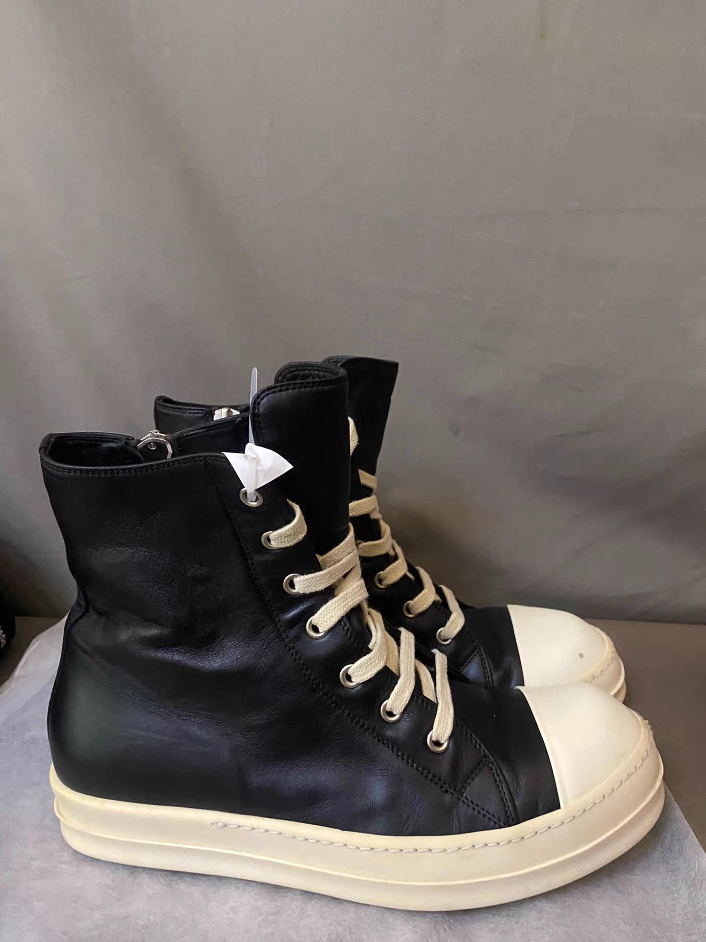 Rick Owens Rick Owens Mainline Leather High Top Sneakers Size US 7 / EU 40 - 4 Thumbnail