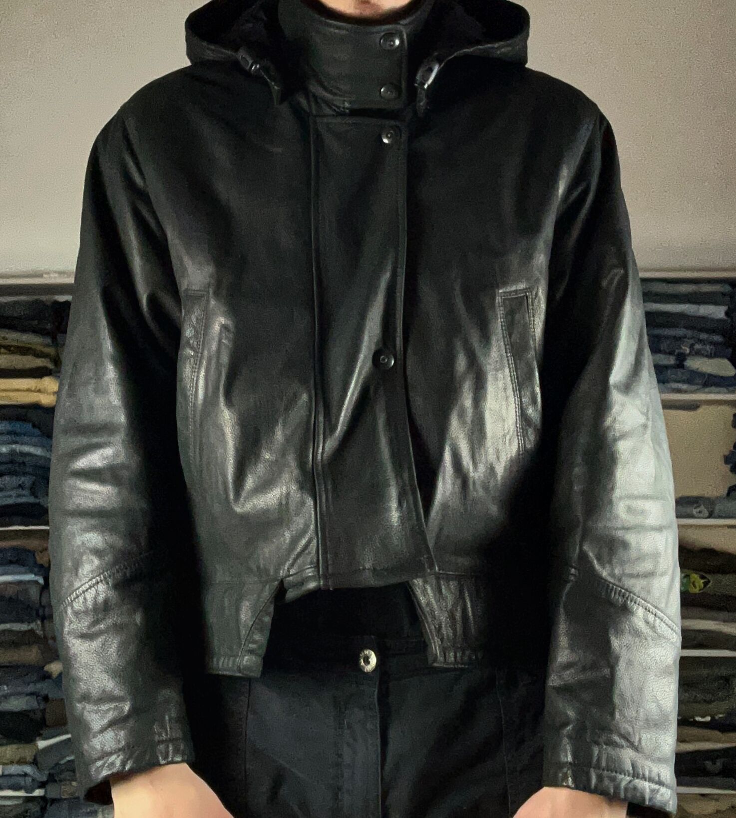 Hysteric Glamour VTG BALENCIAGA OPIUM CARTI STYLE CROPPED LEATHER JACKET Y2K Size US L / EU 52-54 / 3 - 13 Thumbnail