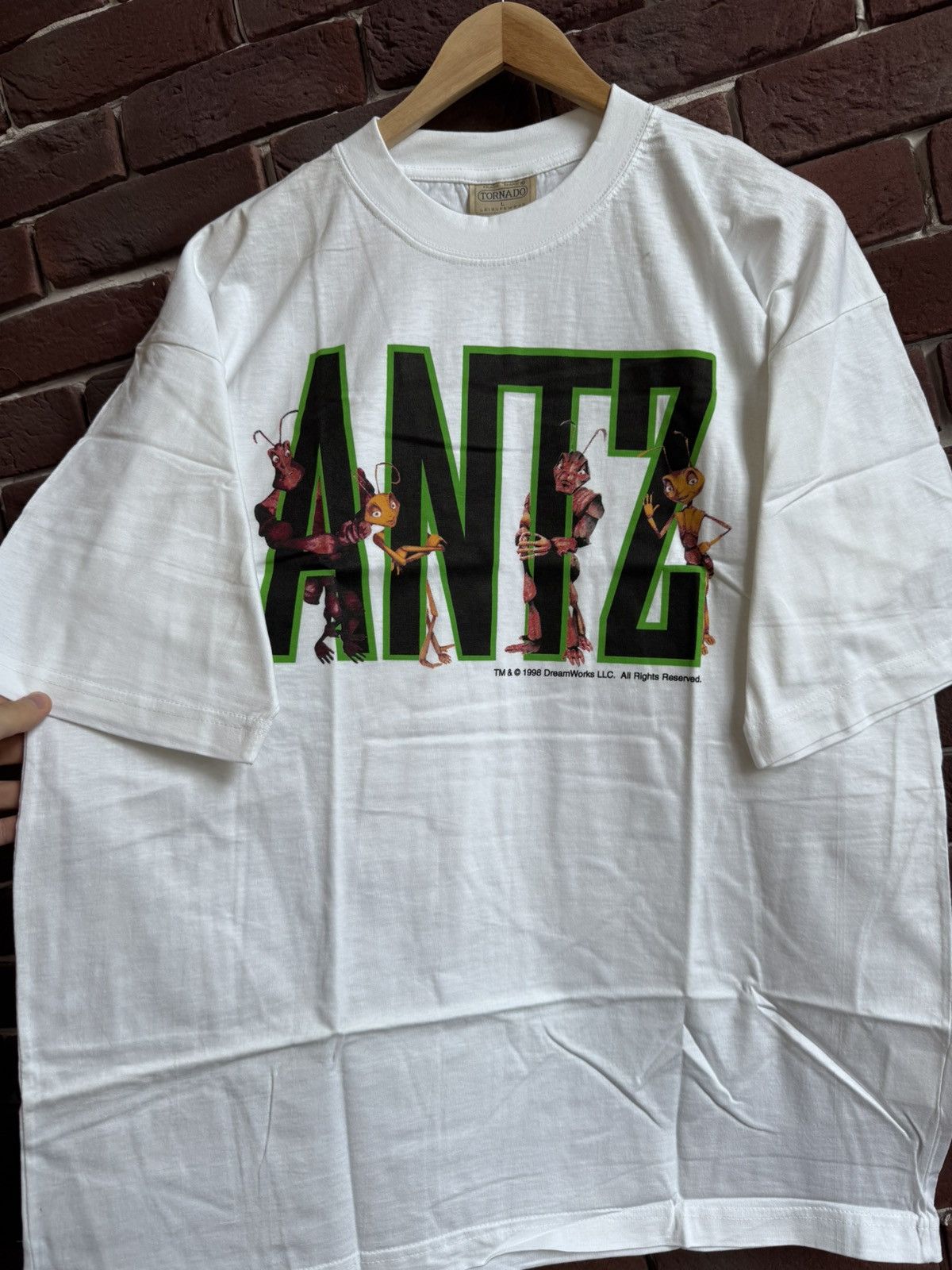 Vintage Antz 98 90s Dreamworks Vintage Promo Movie T-Shirt Logo Size US L / EU 52-54 / 3 - 6 Thumbnail