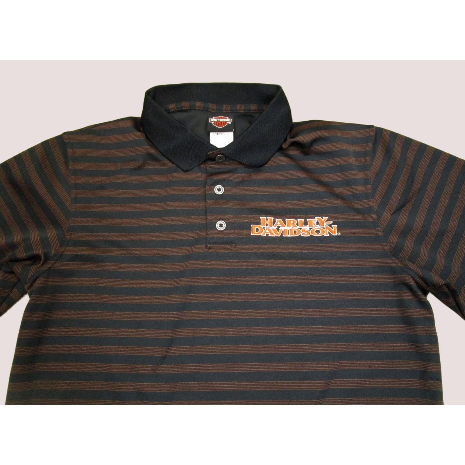 Harley Davidson Harley-Davidson Polo Shirt Men Large Black Striped Logo Polo Shirt Men L Black Striped Logo Size US L / EU 52-54 / 3 - 1 Thumbnail