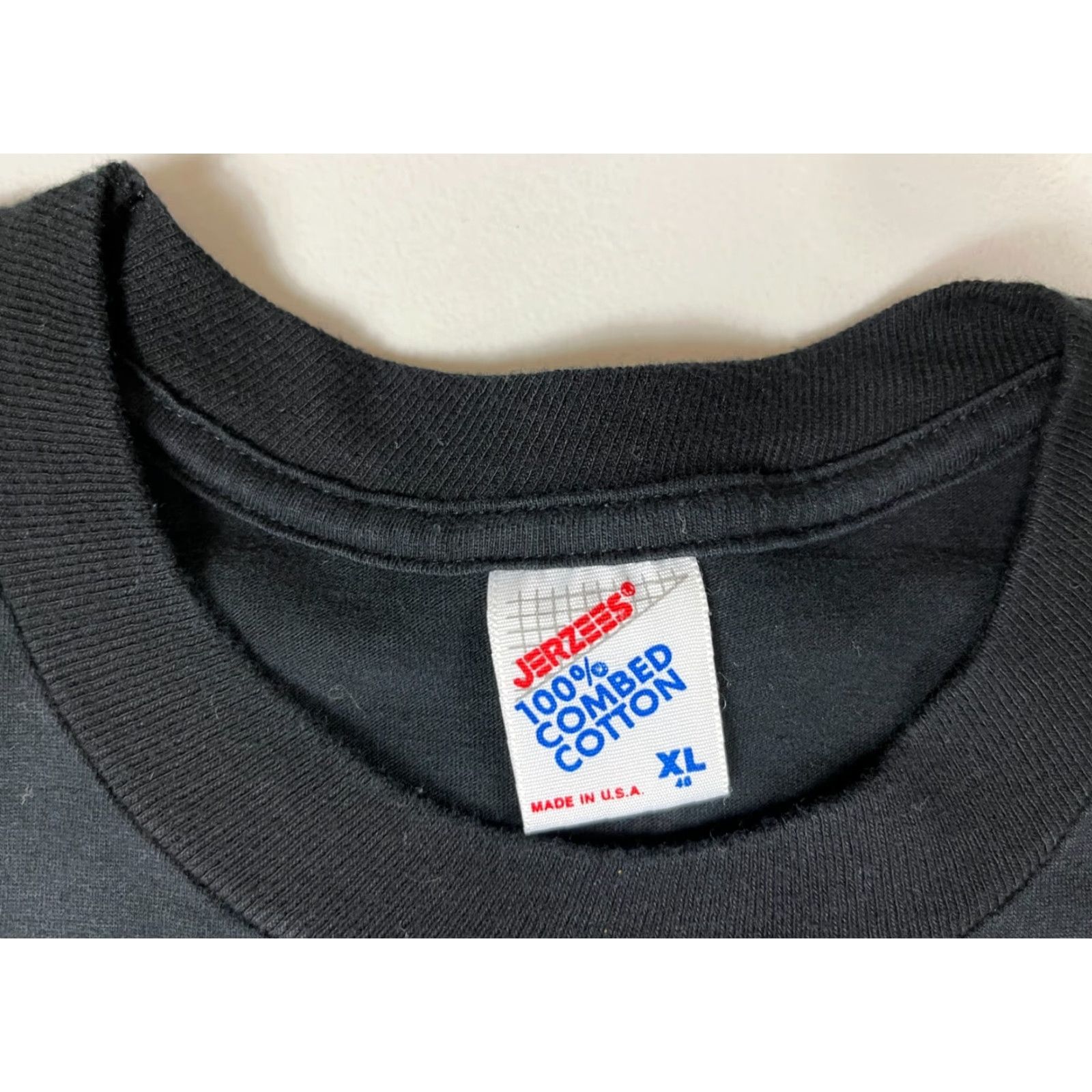 Jerzees VINTAGE Jerzees T-Shirt Men XL Black 1990s Say It Wild 90s USA Animal Wolf Crew Neck Short Sleeve Graphic Print Cotton Made in USA Size US XL / EU 56 / 4 - 5 Thumbnail