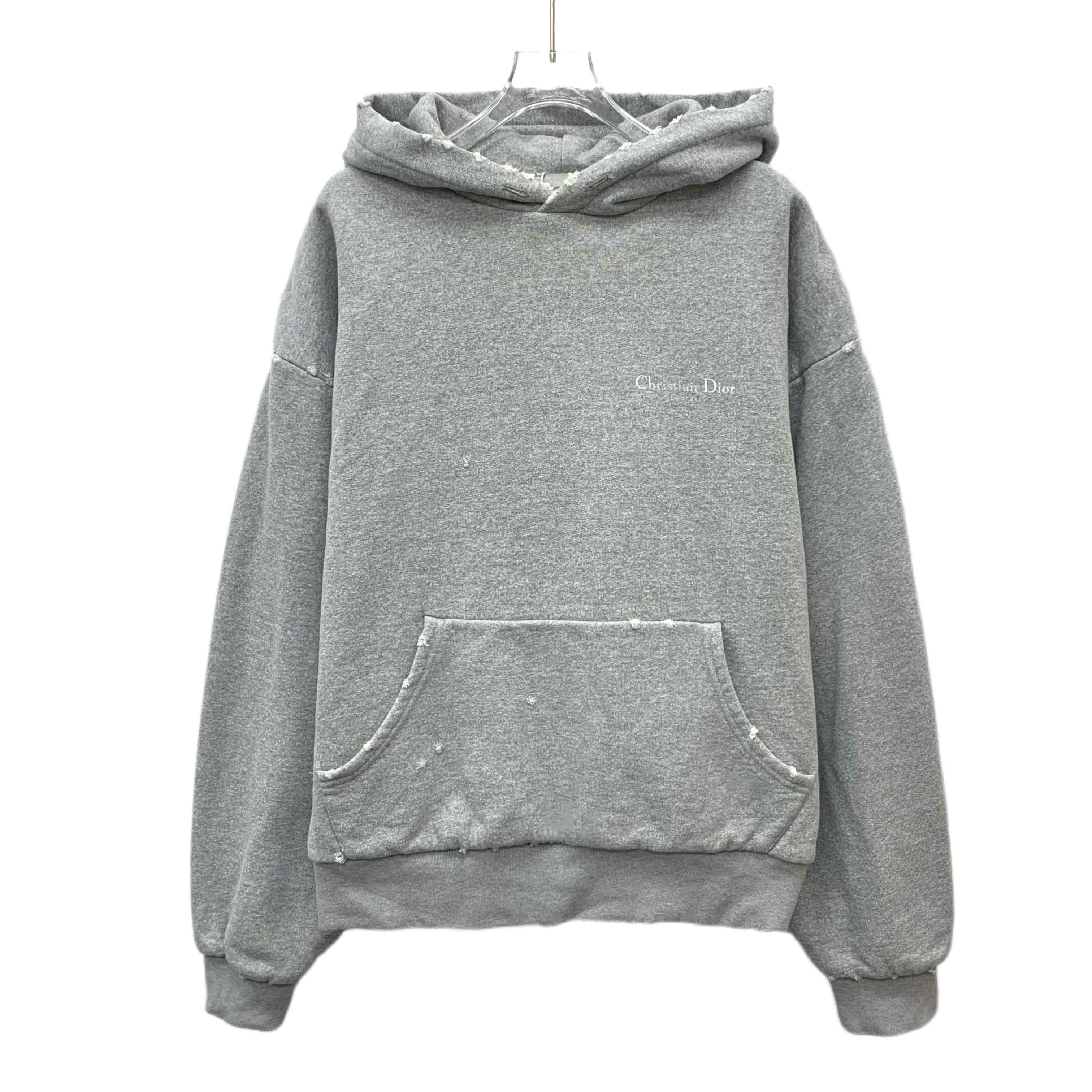 Dior Dior Distressed Logo Hoodie Grey (S) Size US S / EU 44-46 / 1 - 1 Thumbnail