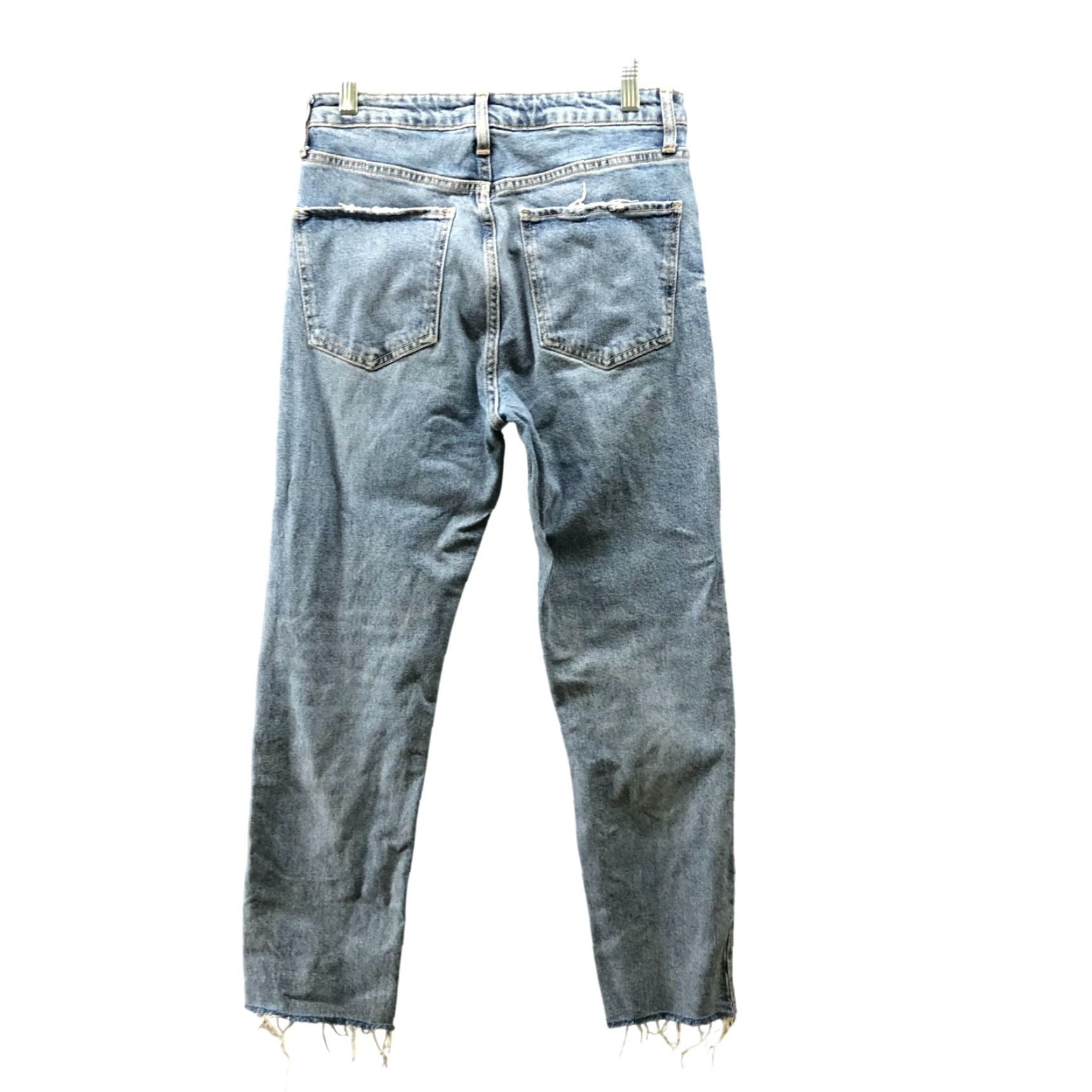 Zara Zara High Rise Slim Fit Ankle Jean Womens 6 Blue Light Wash Stretch Frayed Size 28" / US 6 / IT 42 - 2 Thumbnail
